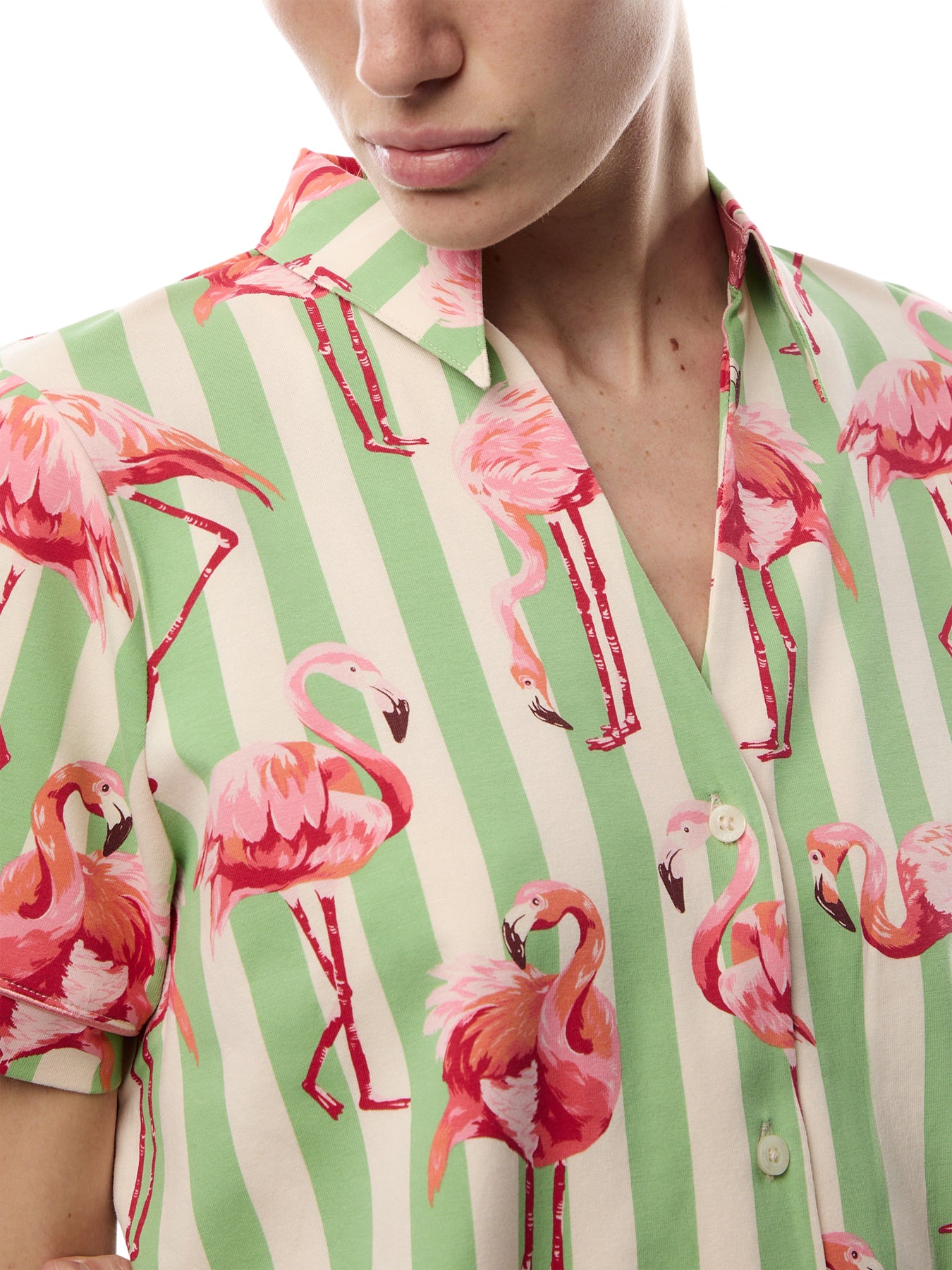 Flamingo Stripe Short Set