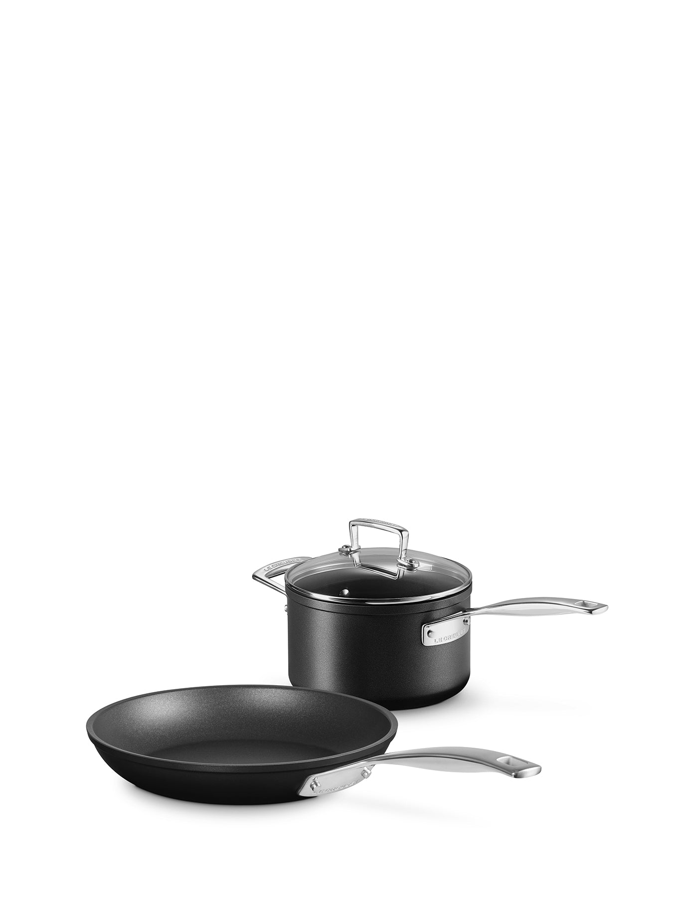 Toughened Non-Stick Lidded Saucepan And Frying Pan
