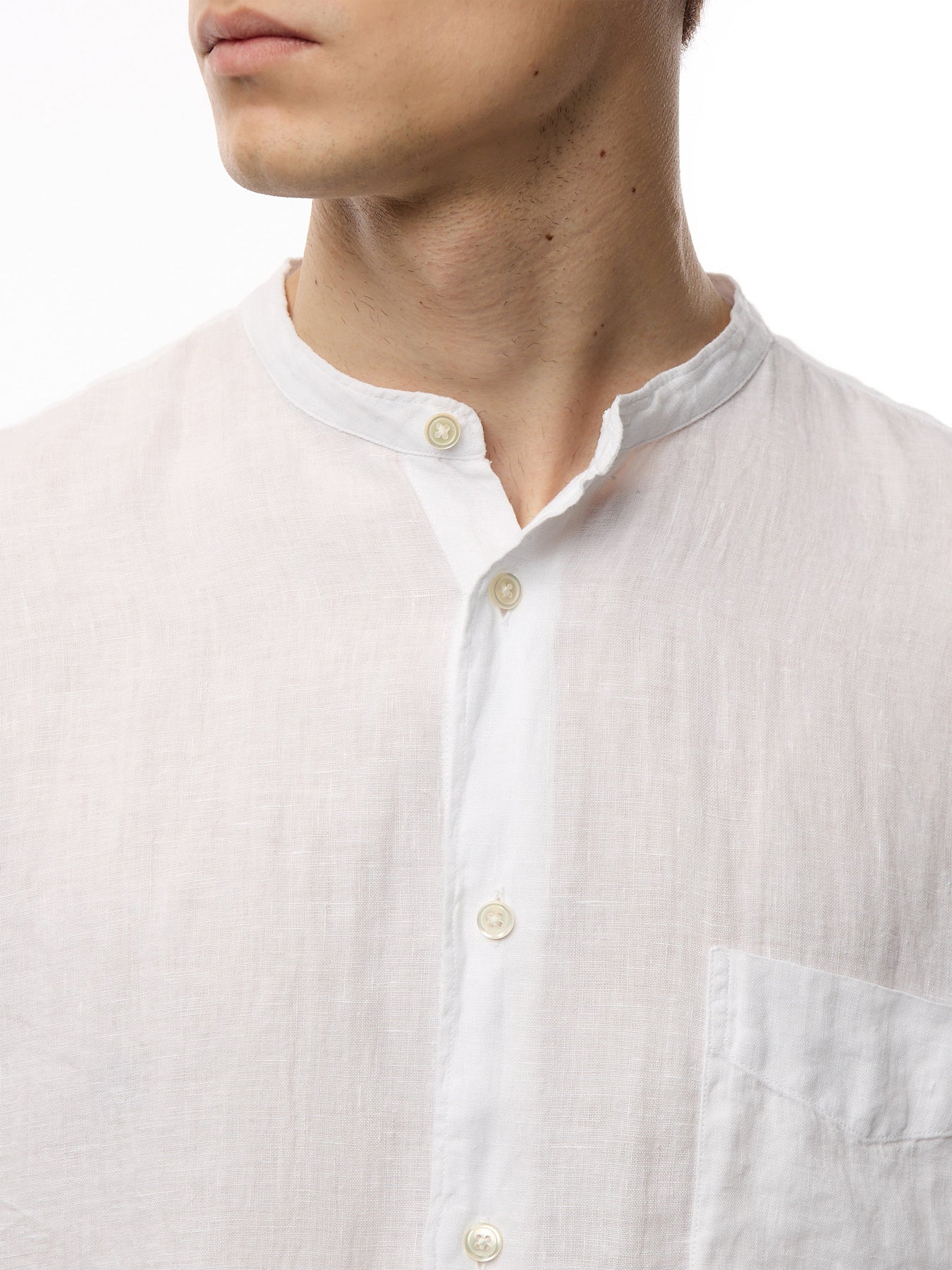 Collarless Premium Pat Woven Shirt