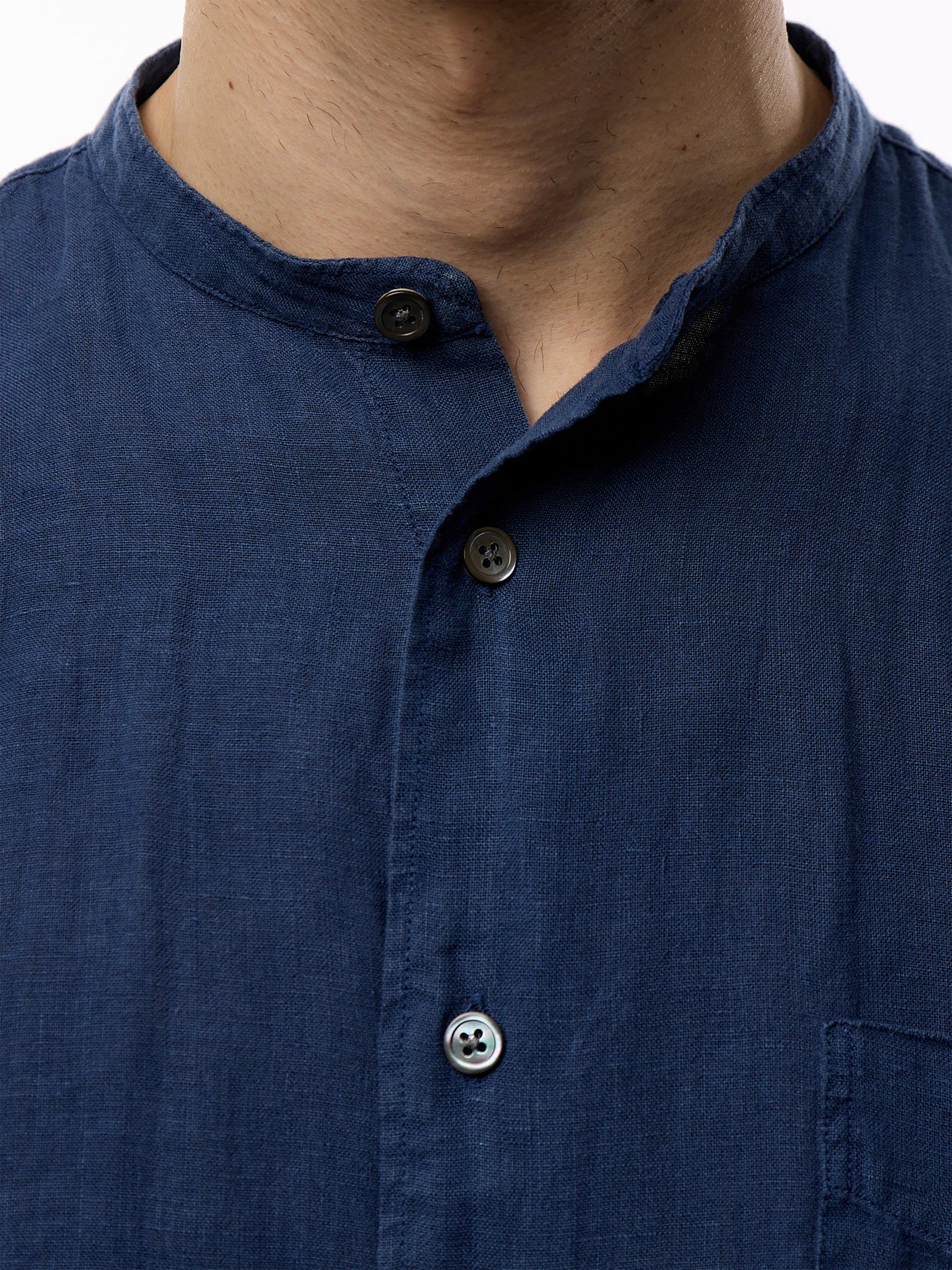 Collarless Premium Pat Woven Shirt