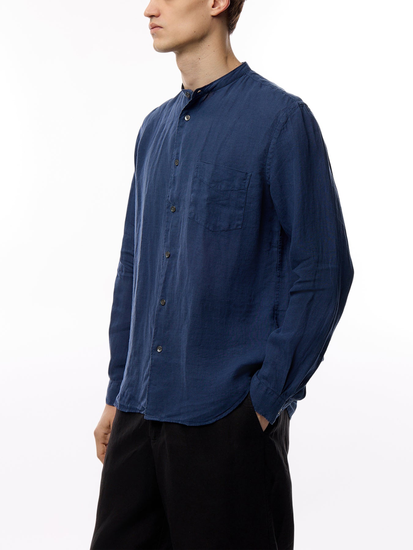 Collarless Premium Pat Woven Shirt