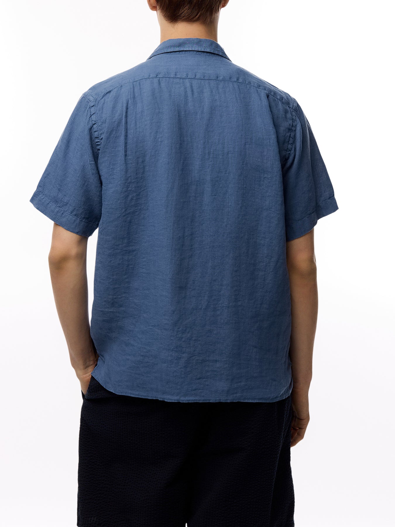 Revere Collar Linen Palm Mc Woven Shirt