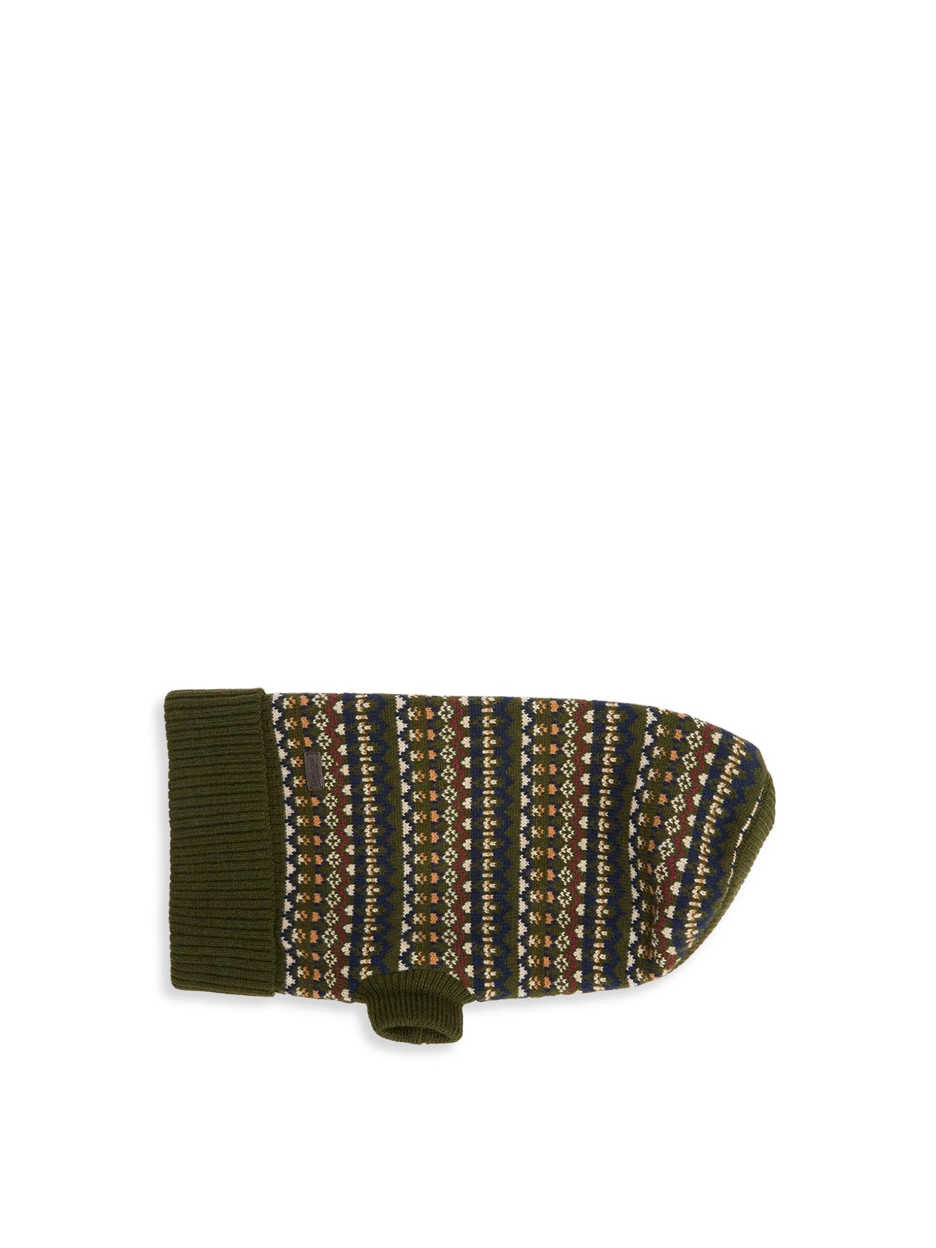 Barbour Marlow Fair Isle Dog Jumper Olive Large