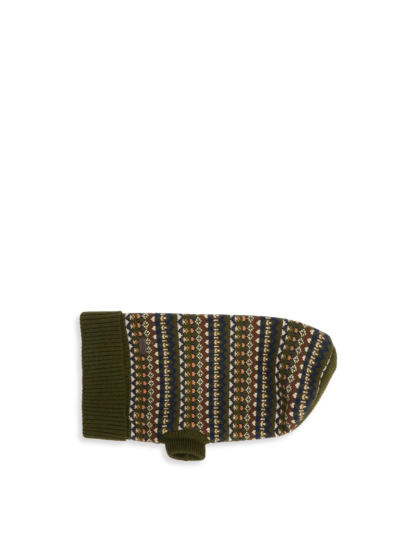 Marlow Fair Isle Dog Jumper Olive Small