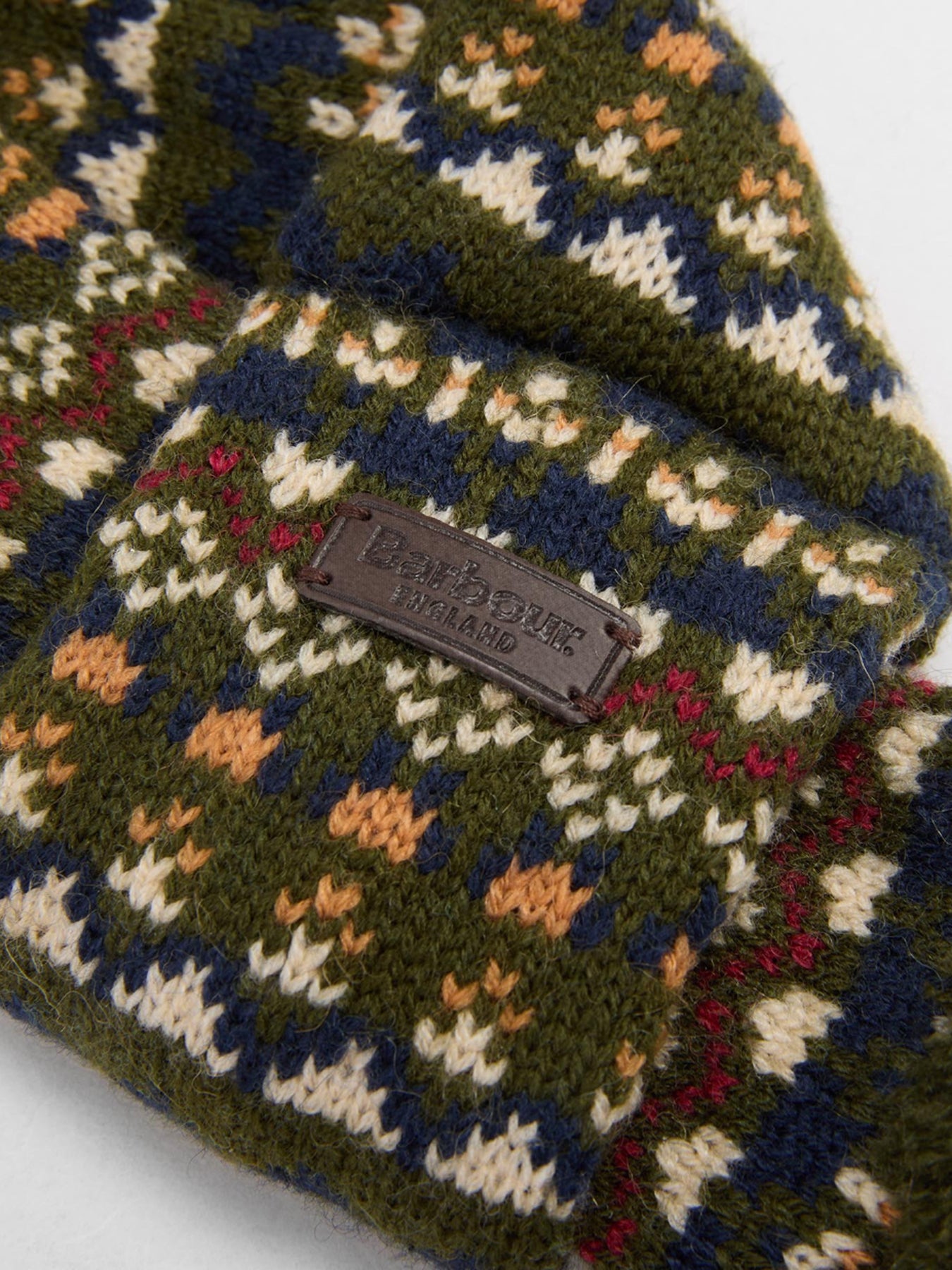 Barbour Marlow Fair Isle Dog Scarf Olive Large/Extra-Large