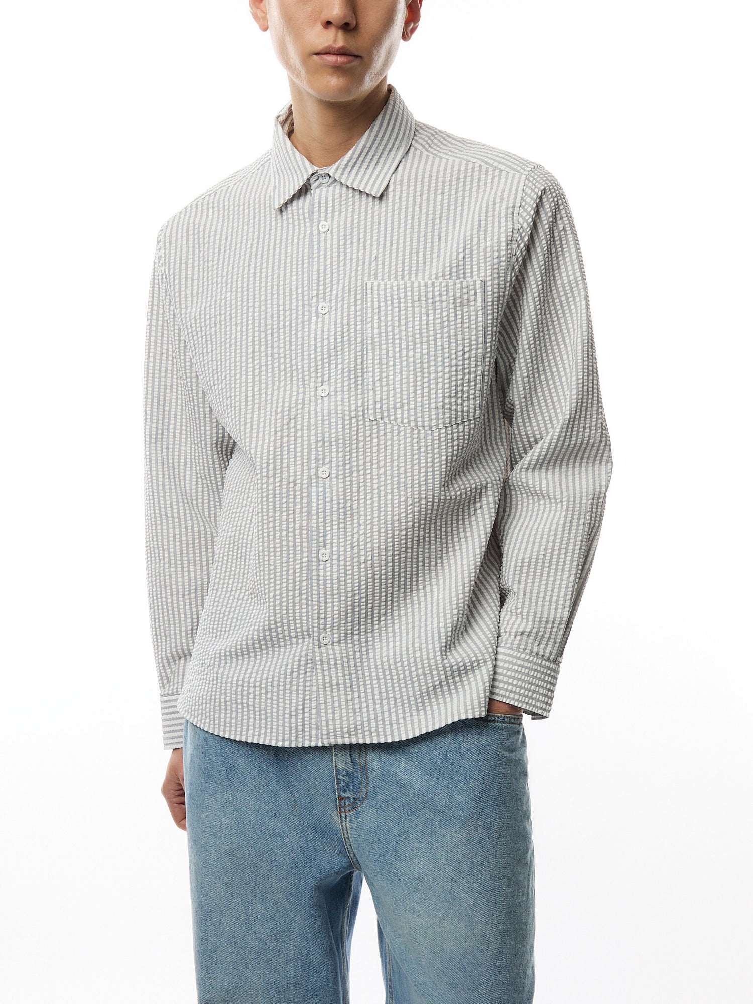 Seersucker Stripe Pearce Shirt