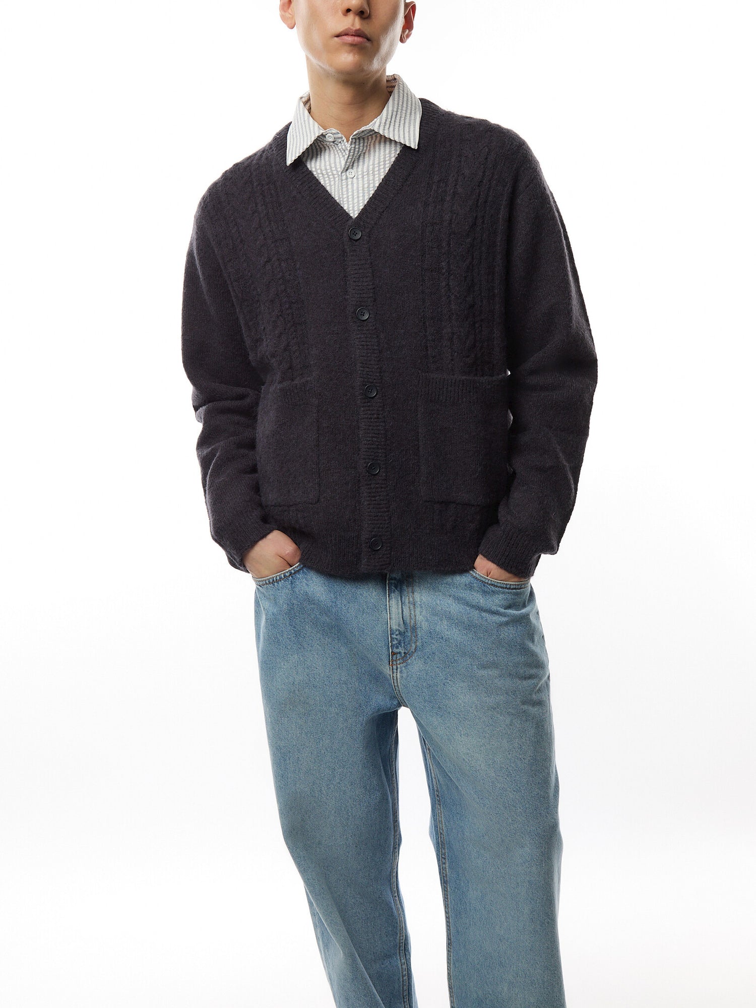 Cable Stripe Cardigan