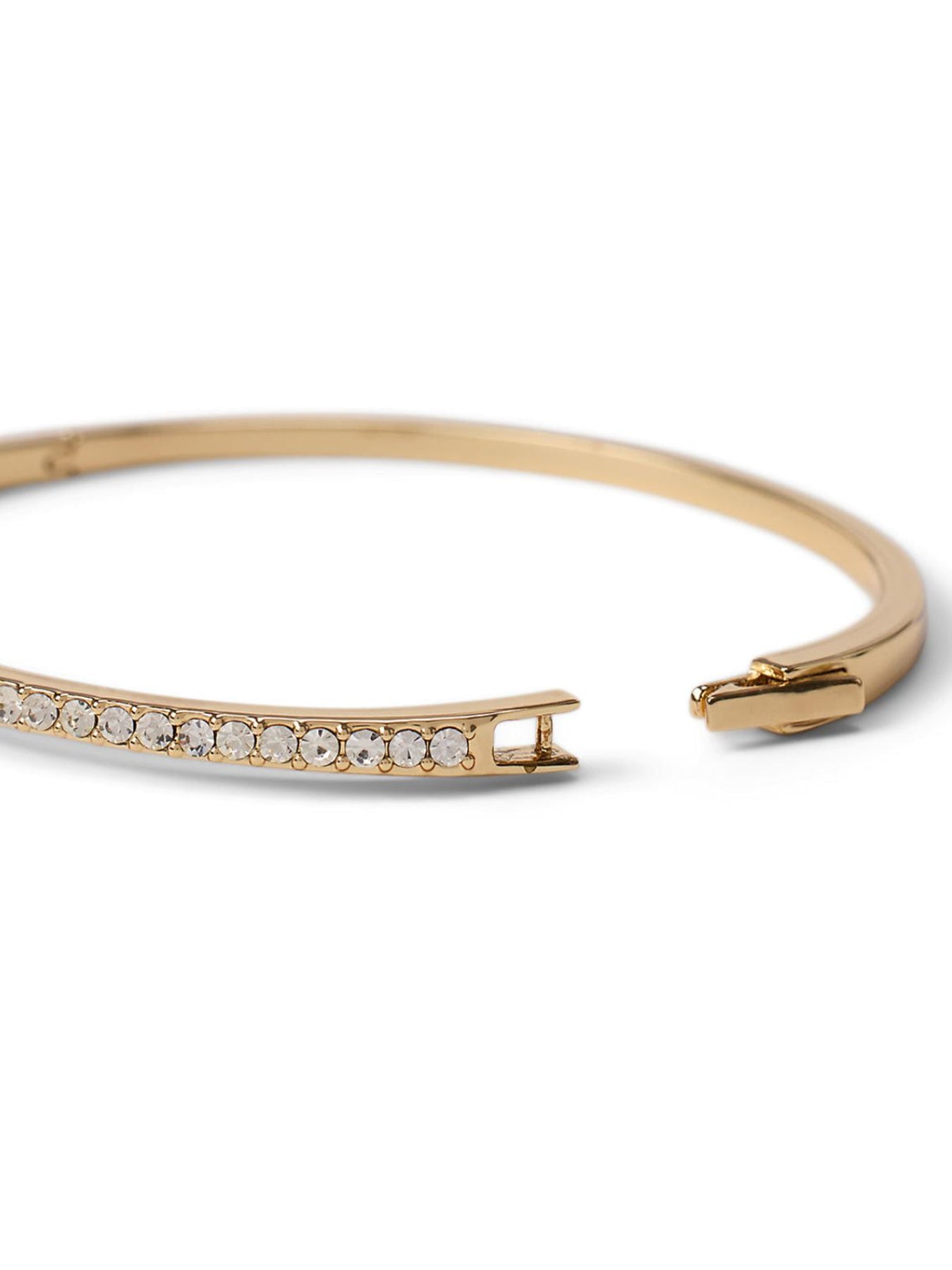 Thin Pavé Hinge Bangle Gold