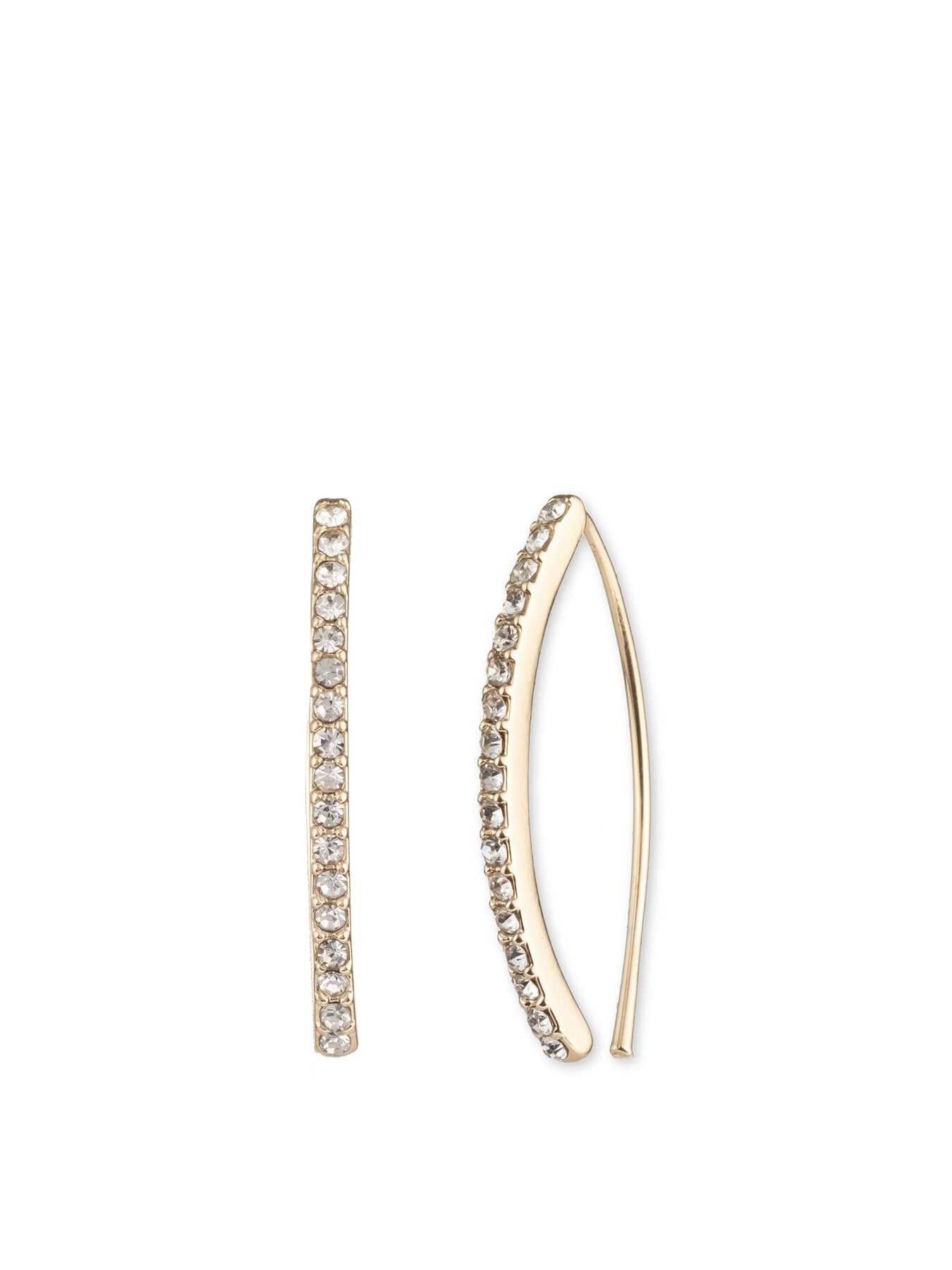 Thin Pavé Threader Earrings Gold