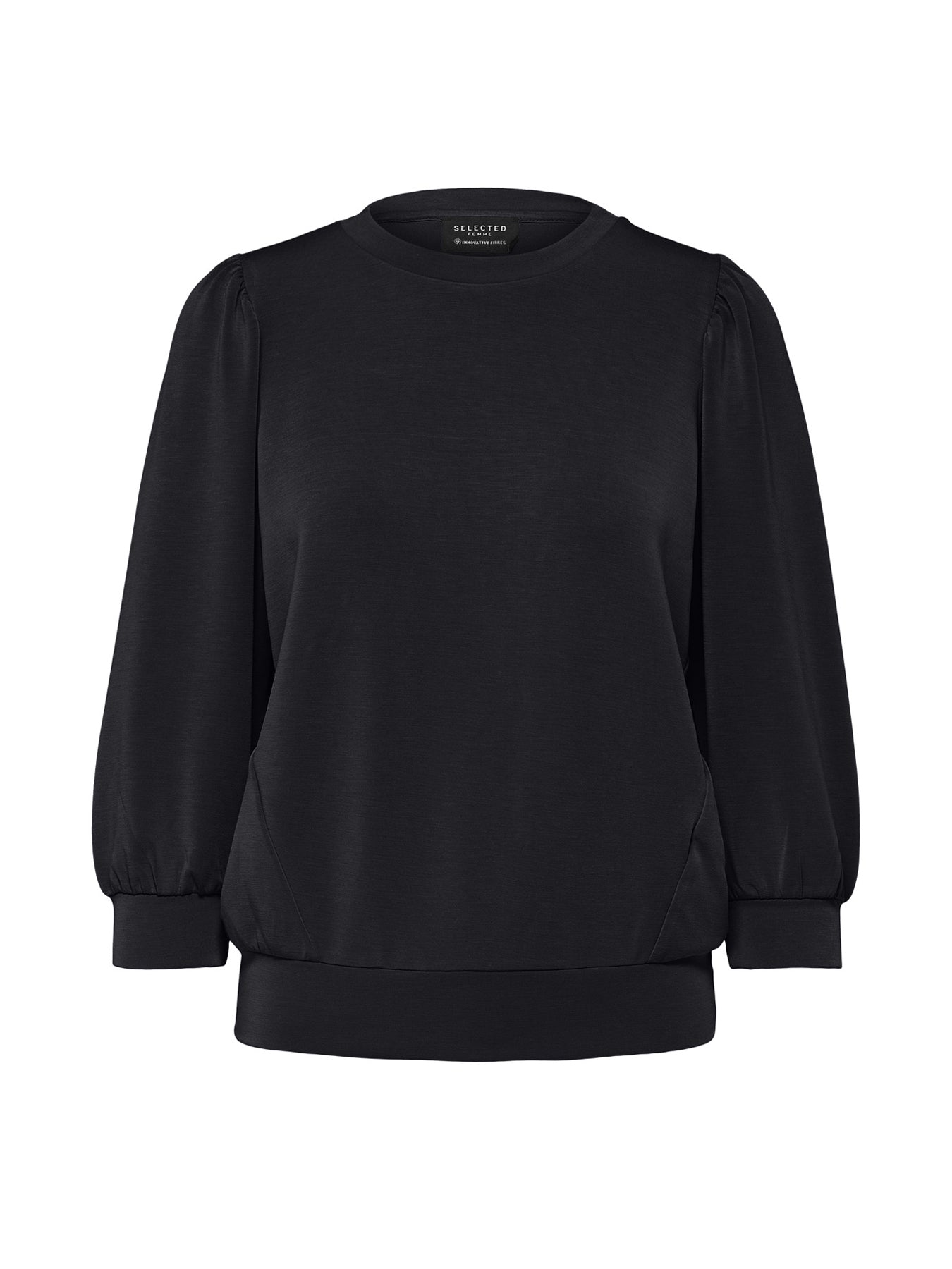 Tenny Three-Quarter Sleeve Sweat Top Black