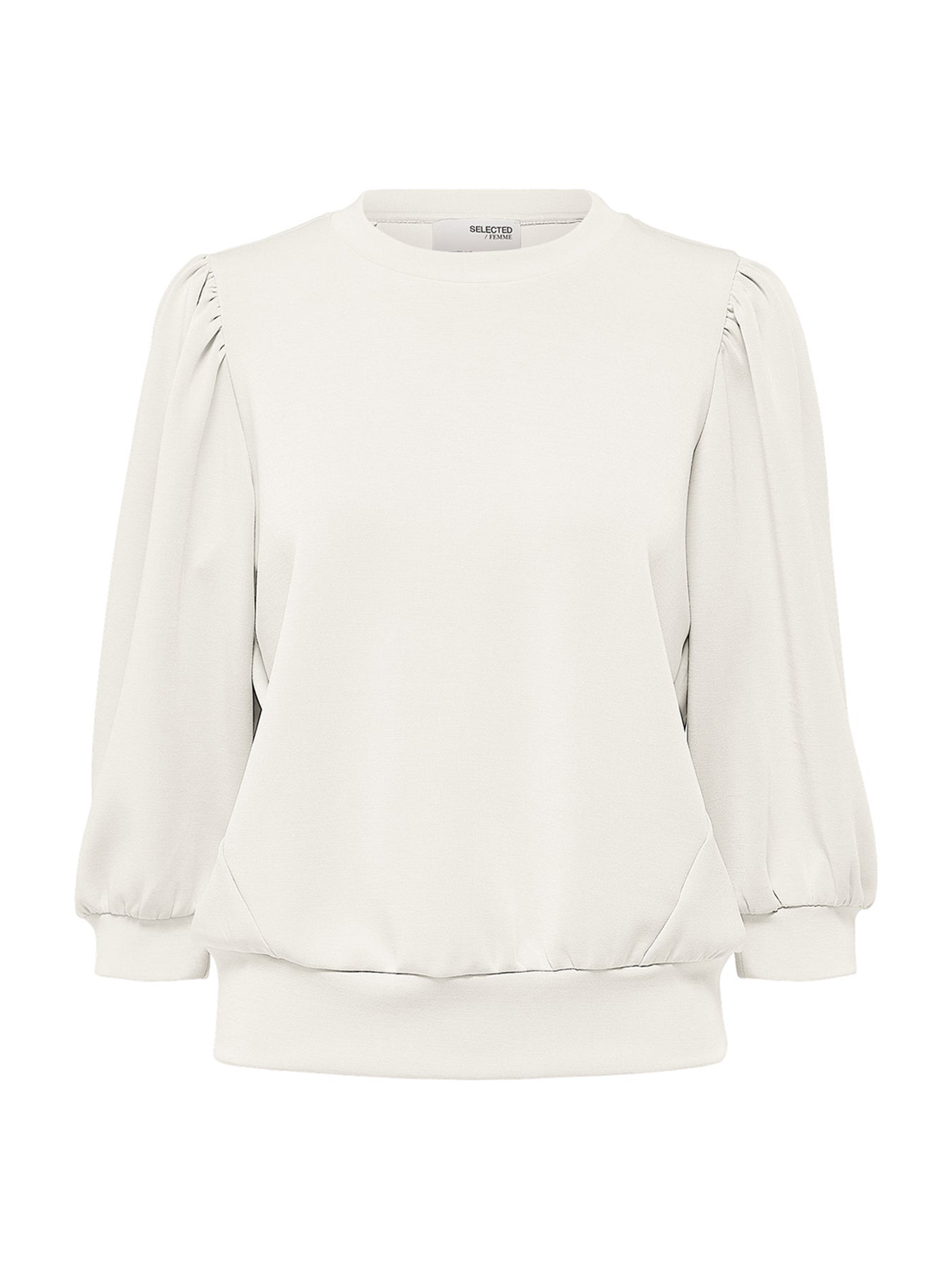 Tenny Three-Quarter Sleeve Sweat Top White