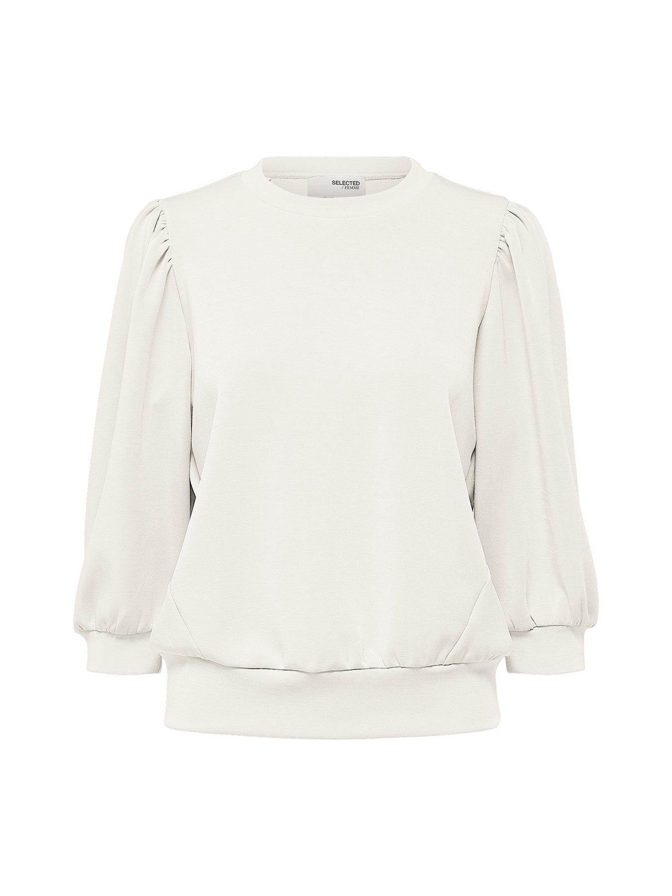 Tenny Three-Quarter Sleeve Sweat Top White