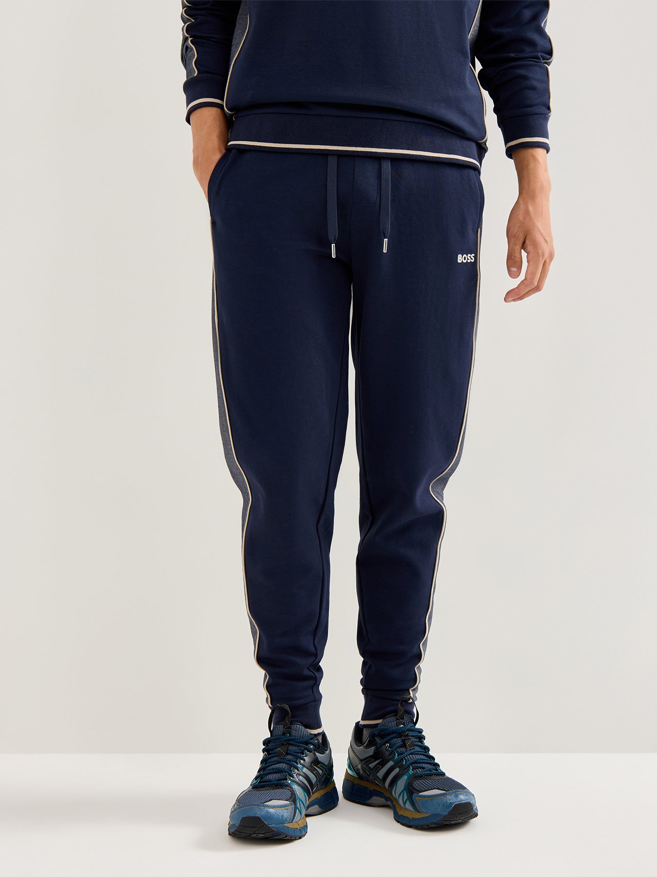 BOSS Logo Tracksuit Pants Dark Blue