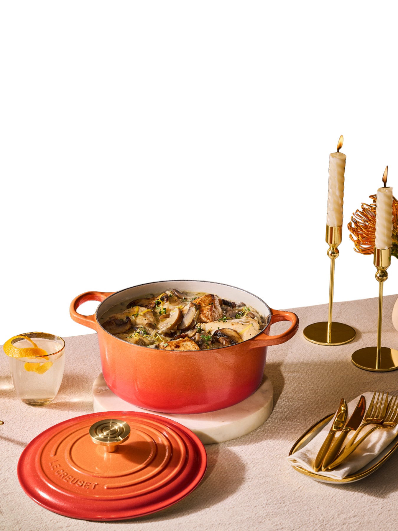 Signature Round Casserole Oven Flamme Dorée