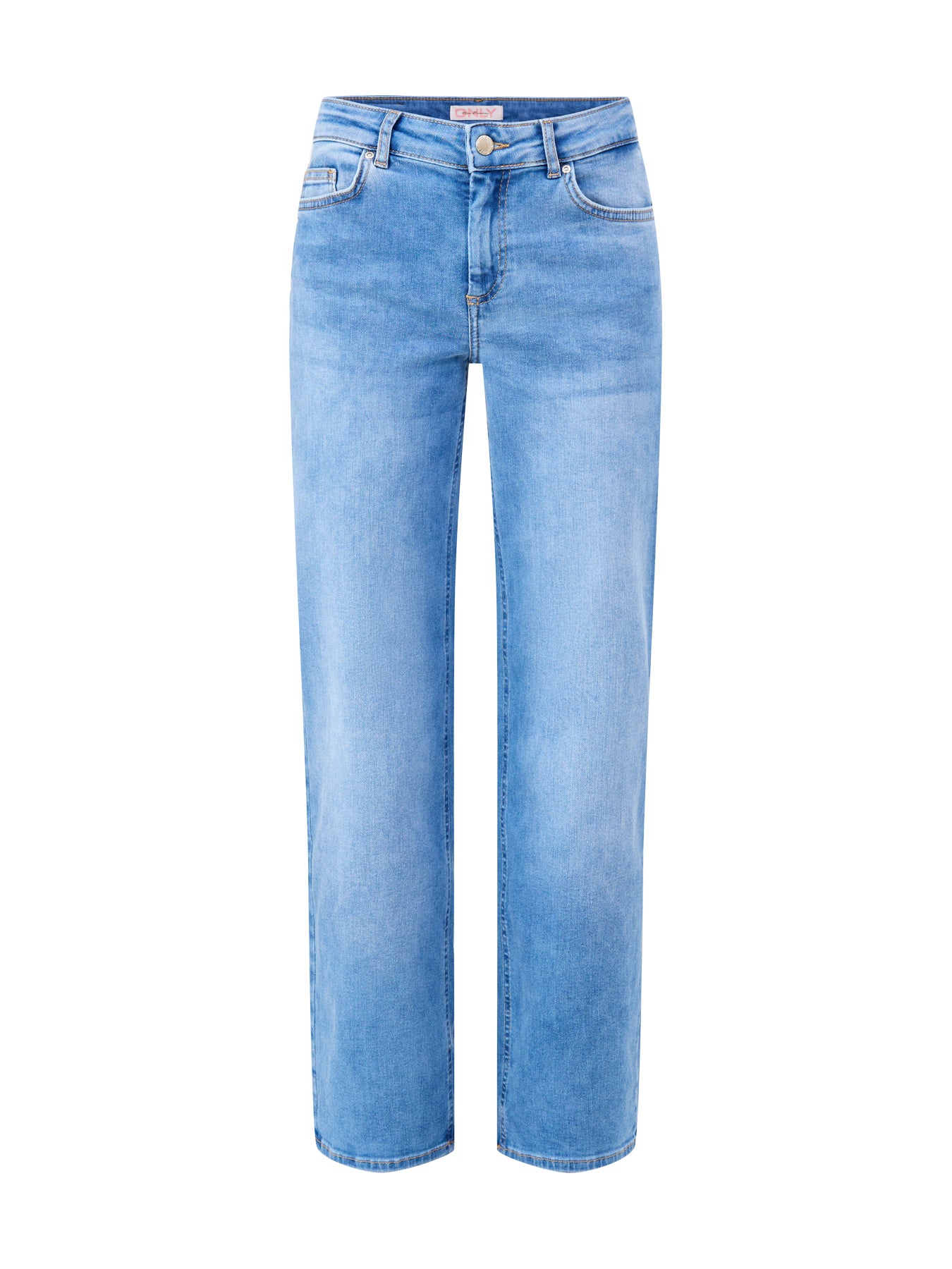 Blush Mid Waist Straight Jeans Blue
