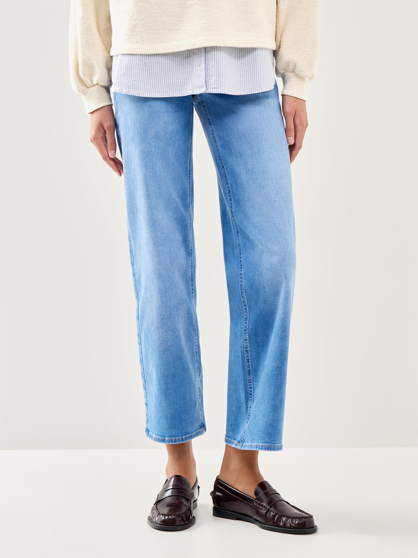 Blush Mid Waist Straight Jeans Blue