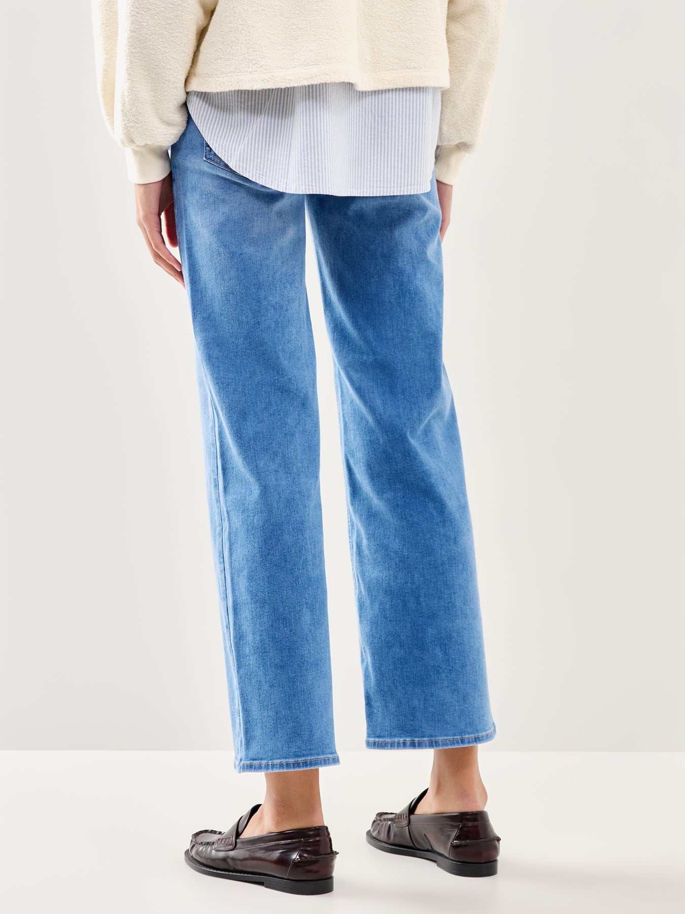 Blush Mid Waist Straight Jeans Blue