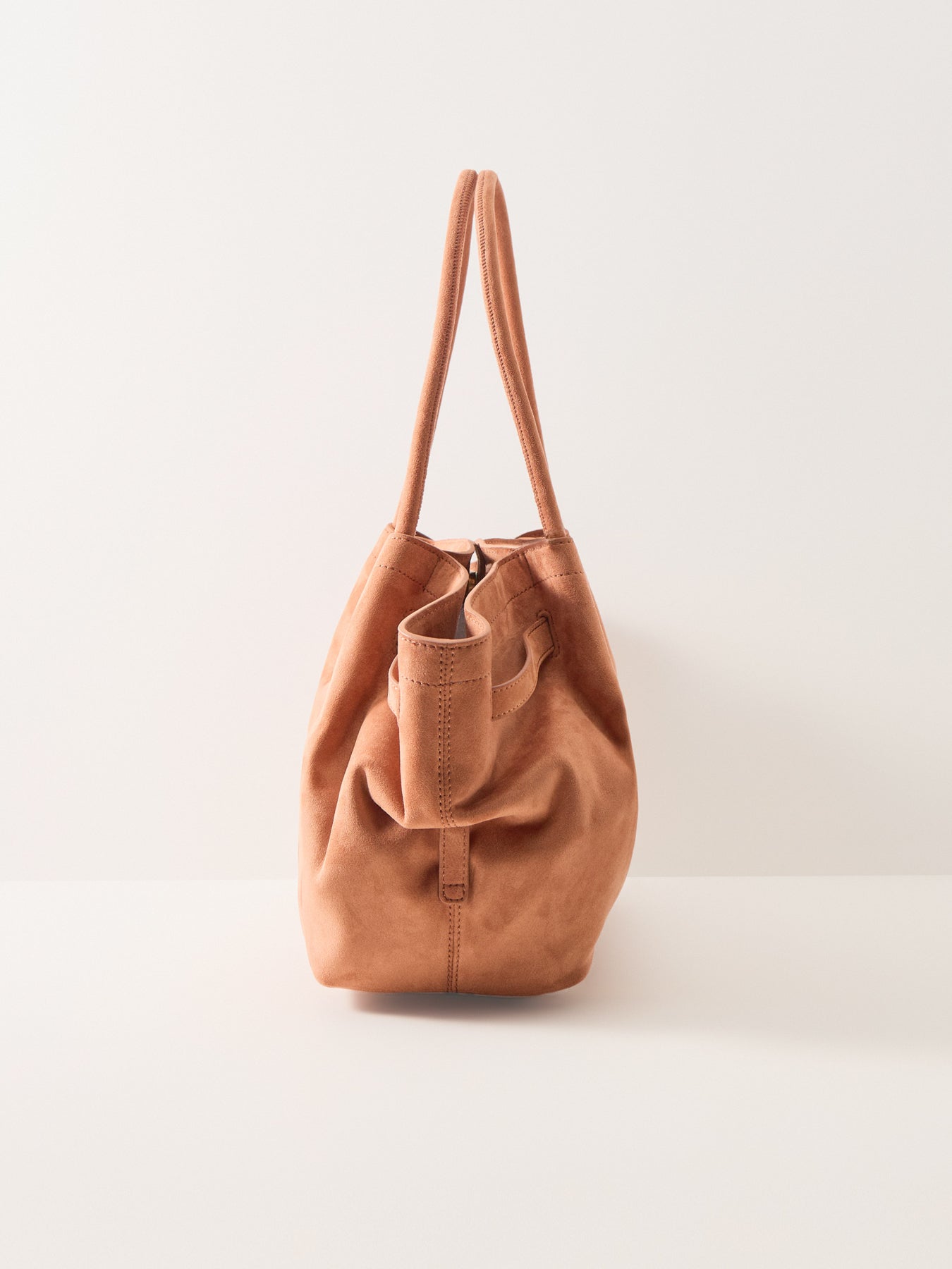 Hana Medium Suede Tote Bag Brown