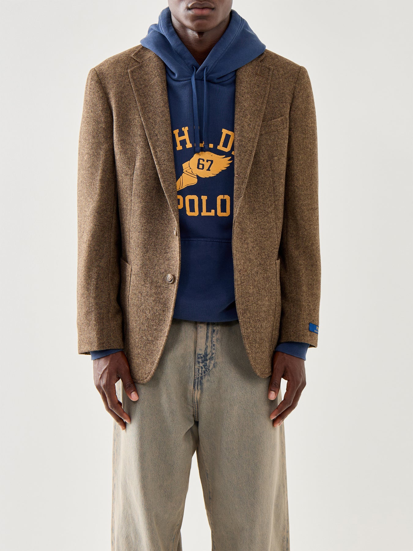 Single Breasted Herringbone Blazer