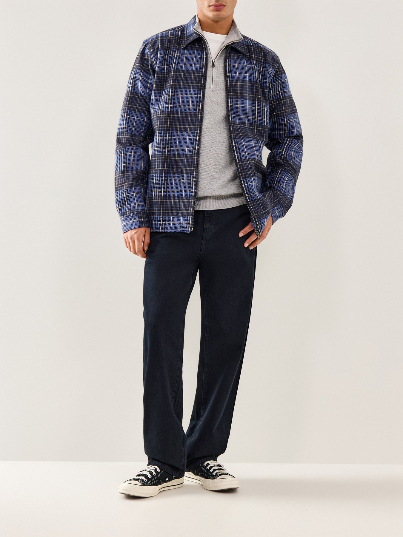 Textured Cotton 1/4 Zip