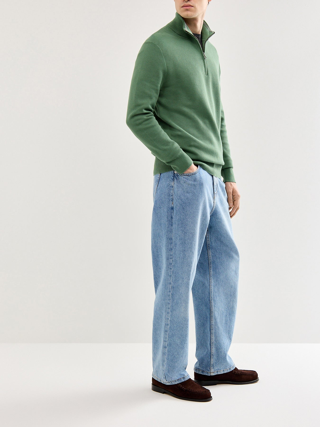 Textured Cotton 1/4 Zip