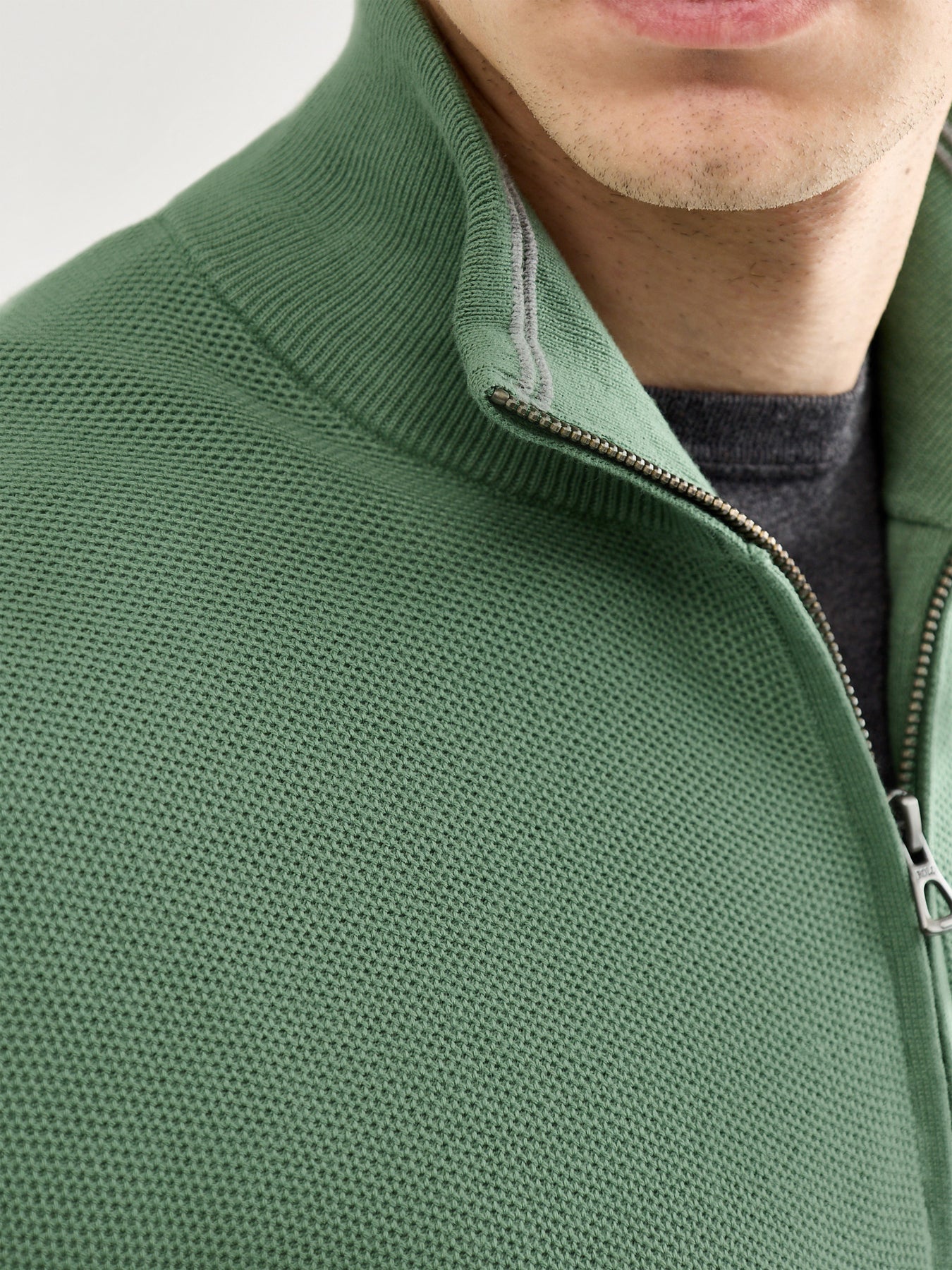 Textured Cotton 1/4 Zip