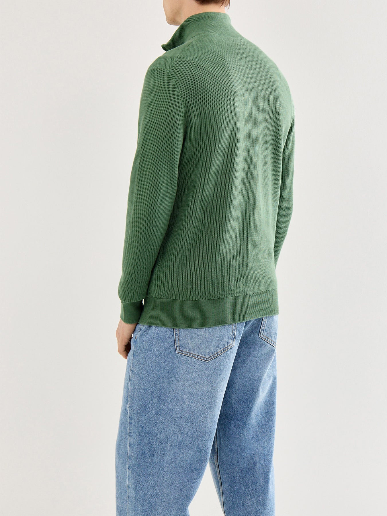 Textured Cotton 1/4 Zip