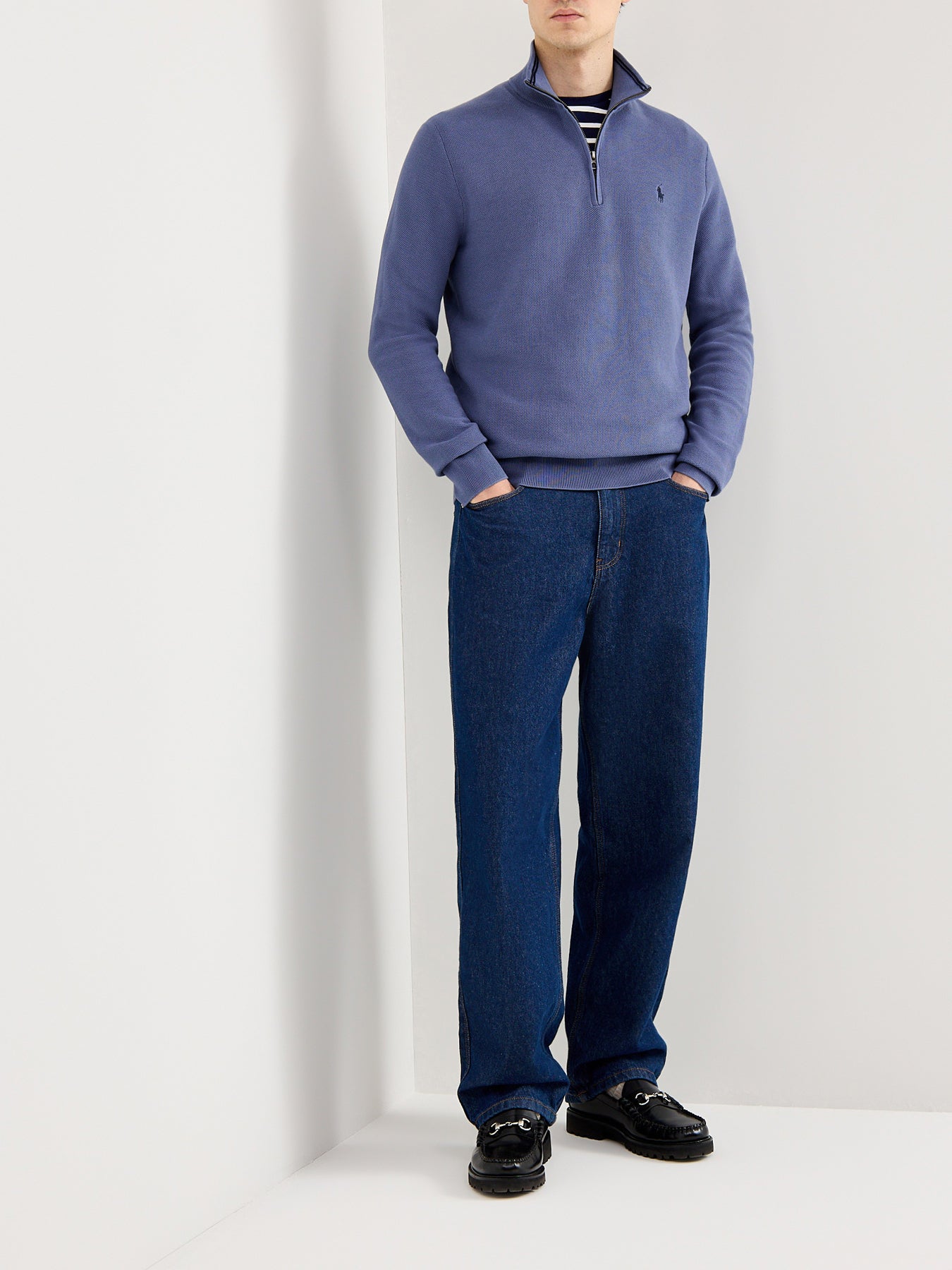 Textured Cotton 14 Zip