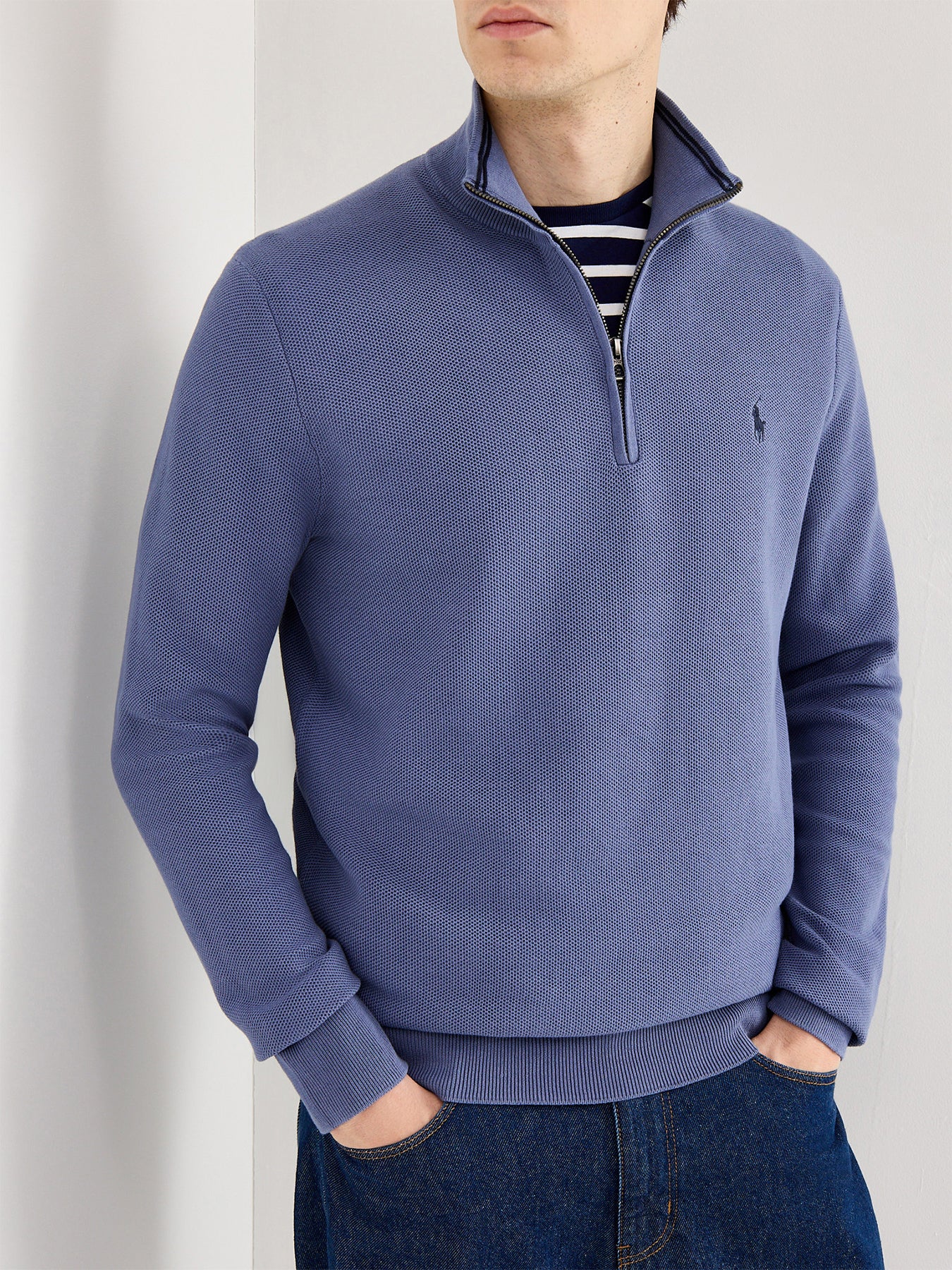 Textured Cotton 14 Zip