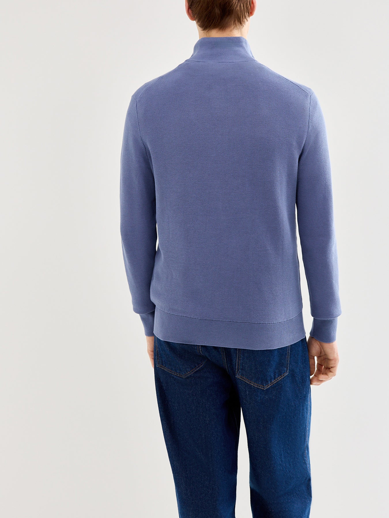 Textured Cotton 14 Zip