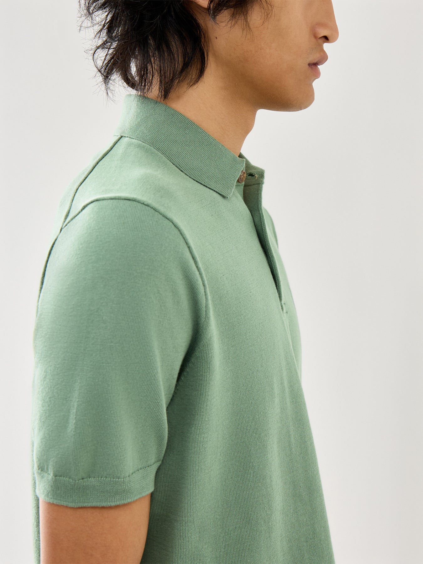 Knitwearted Polo Top Fatigue