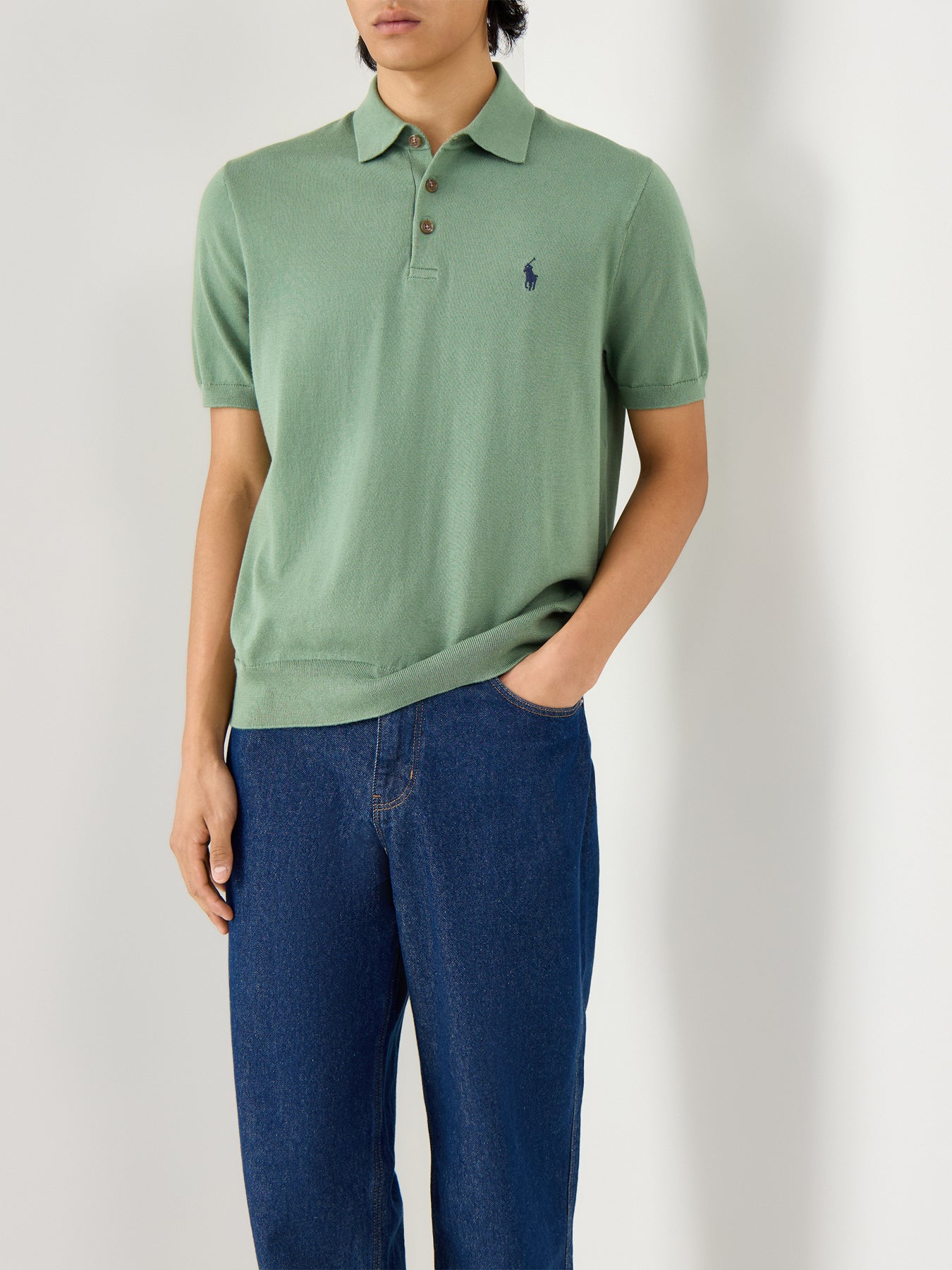 Knitwearted Polo Top Fatigue