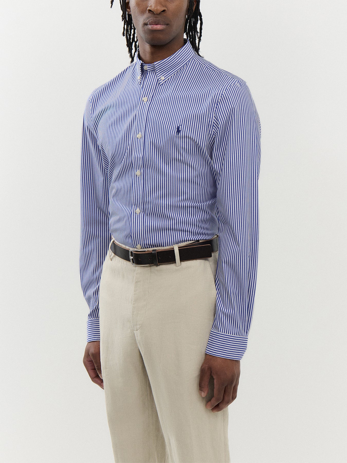 Slim Fit Stretch Poplin Stripe Shirt