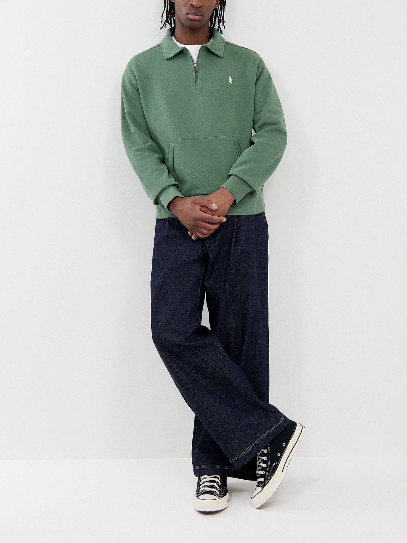 Loopback Terry Roo Pocket 1/4 Zip Sweatshirt