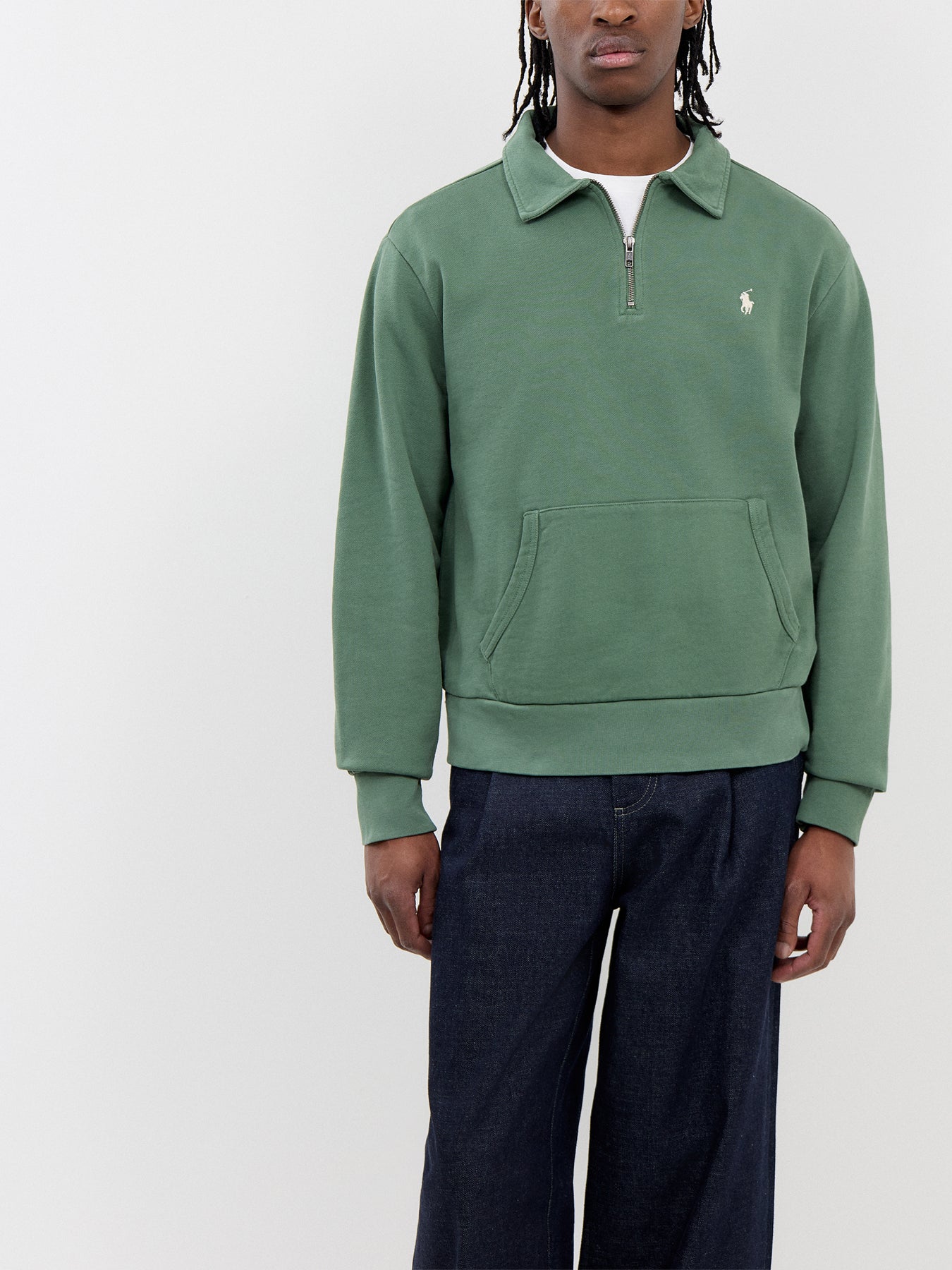 Loopback Terry Roo Pocket 1/4 Zip Sweatshirt