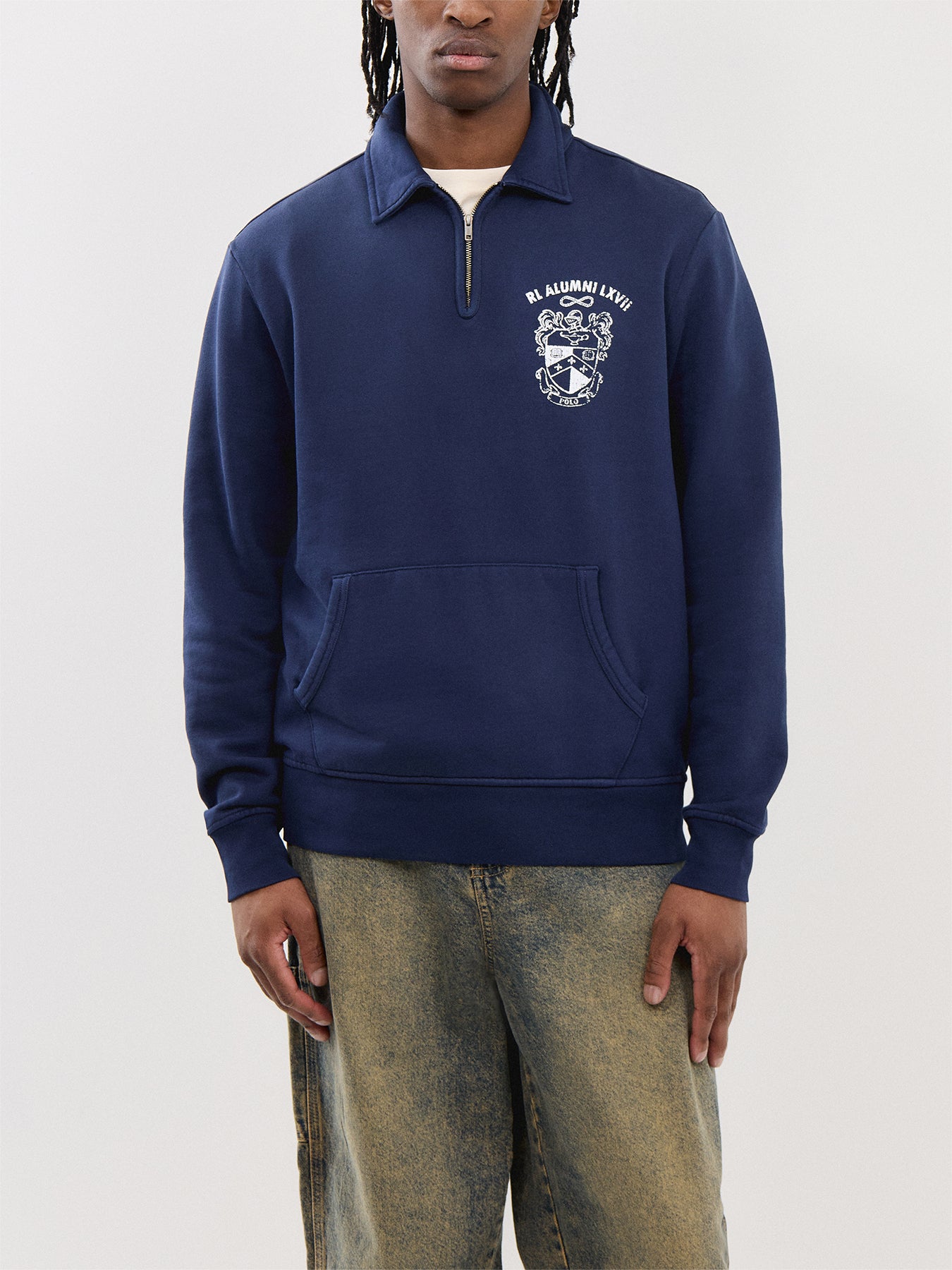 Crest Badge 1/4 Zip Sweatshirt