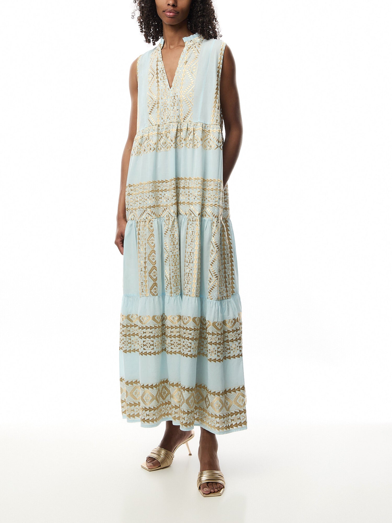 Cotton Classic Triangle Sleeveless Maxi Dress