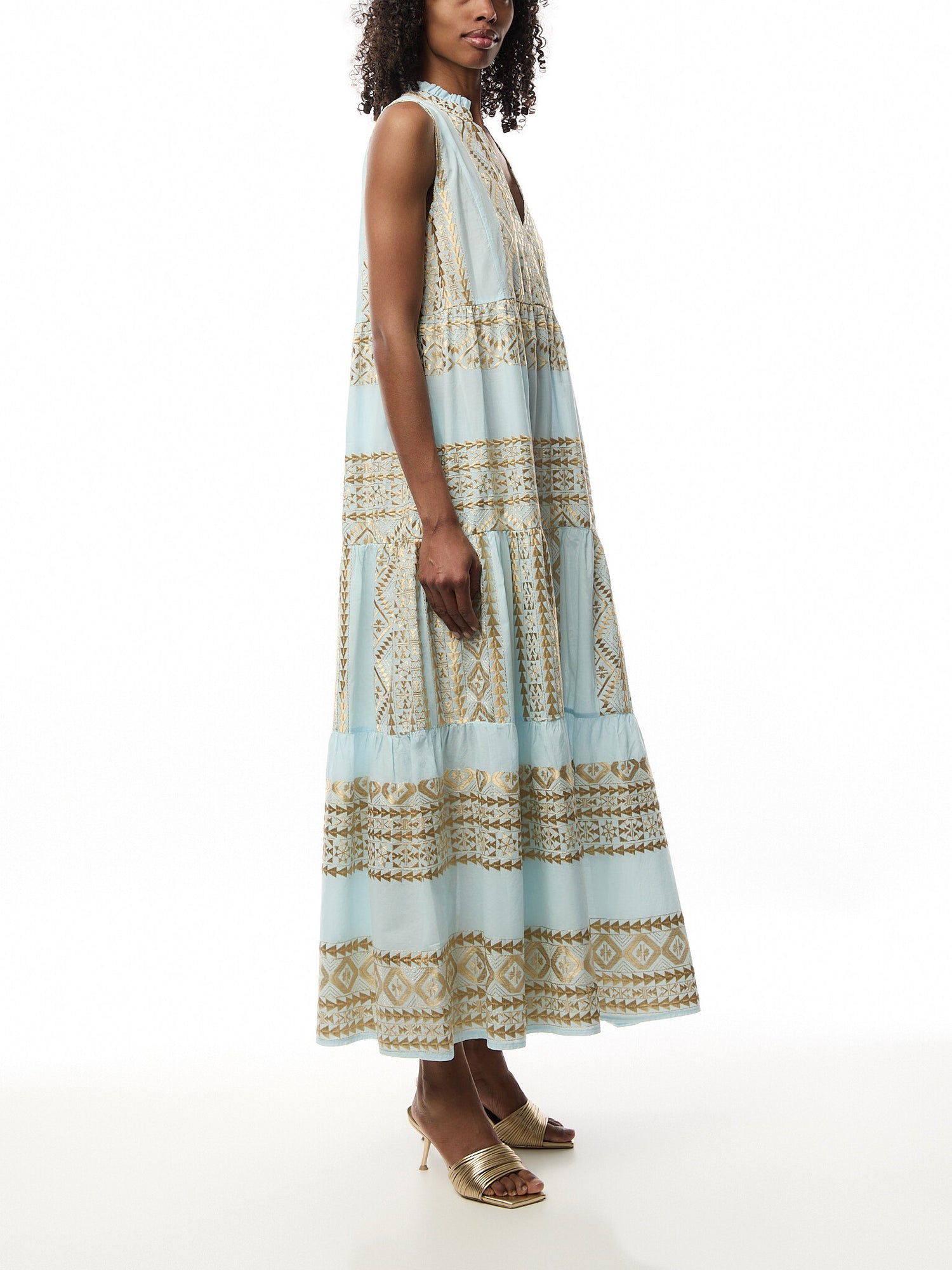 Cotton Classic Triangle Sleeveless Maxi Dress