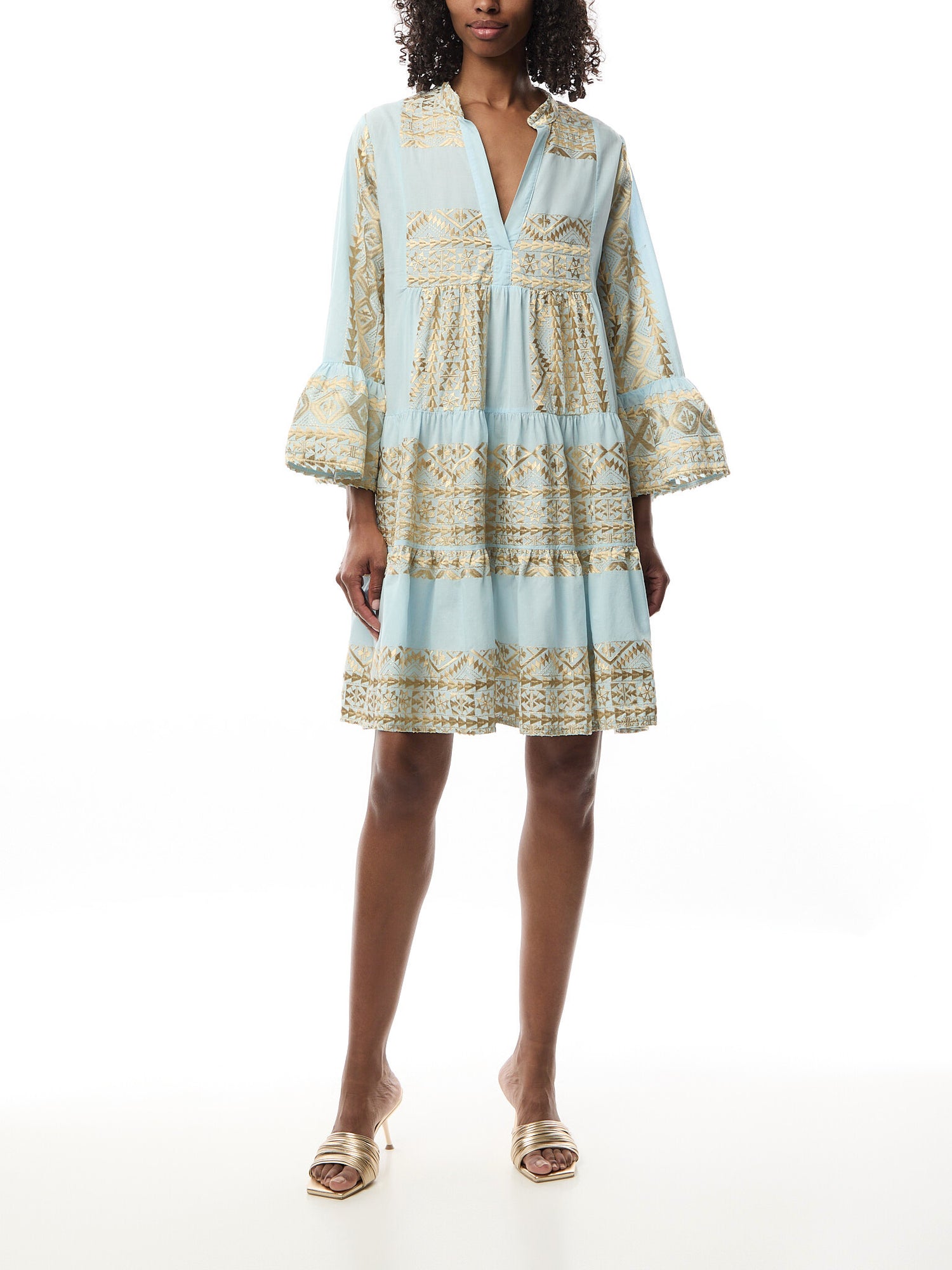 Cotton Classic Triangle 3/4 Sleeve Mini Dress