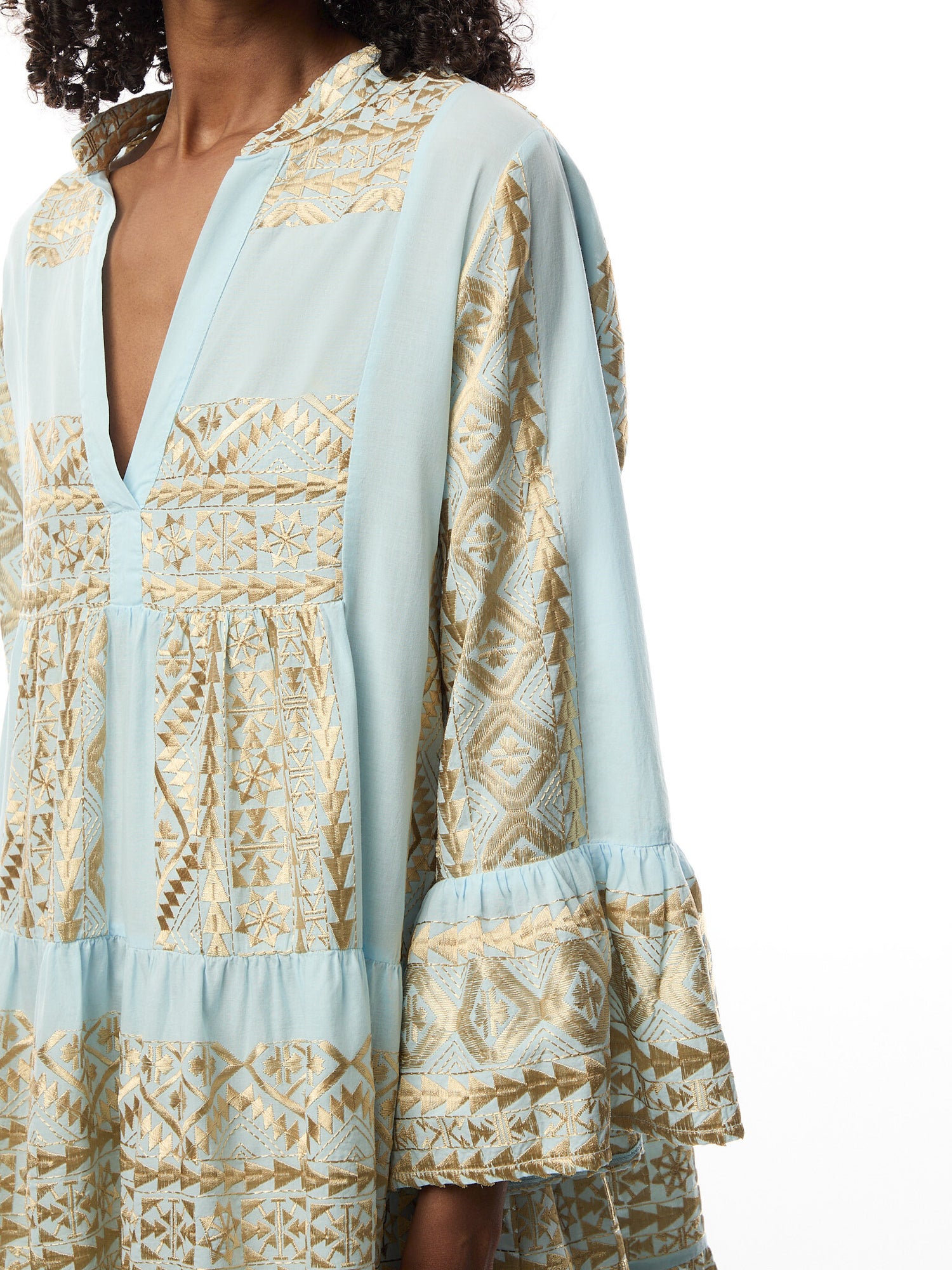 Cotton Classic Triangle 3/4 Sleeve Mini Dress