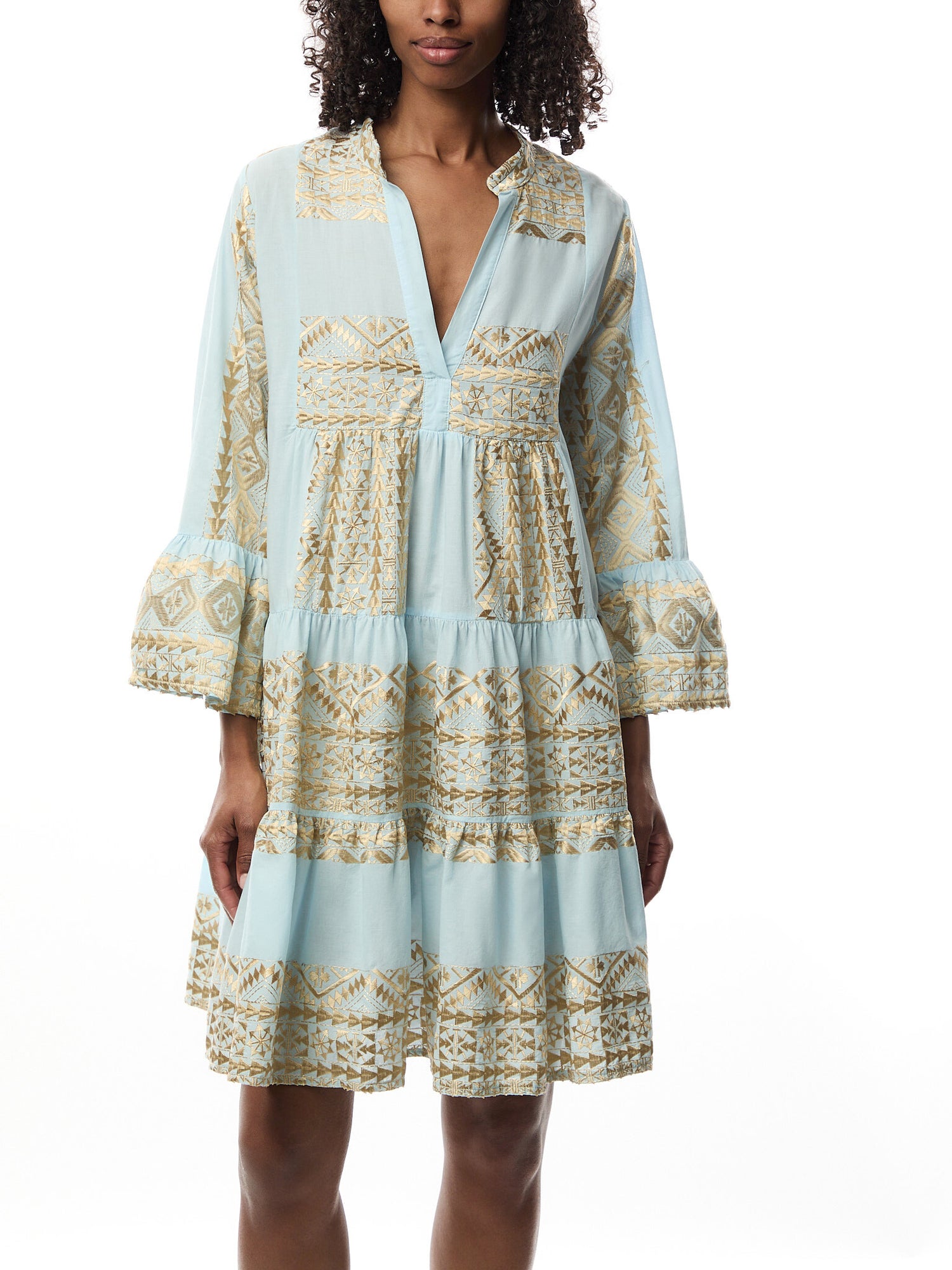 Cotton Classic Triangle 3/4 Sleeve Mini Dress