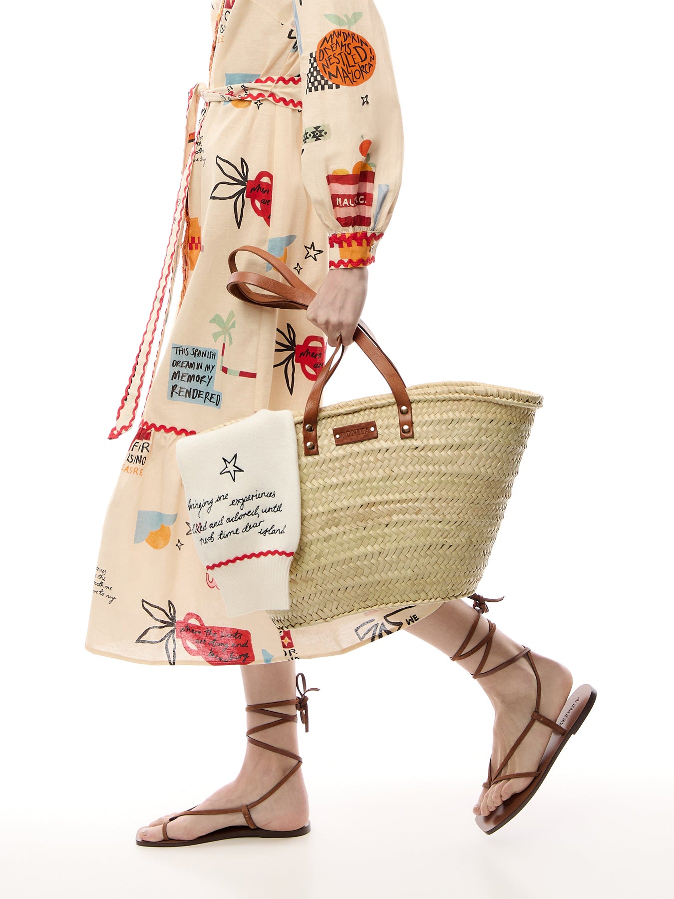 Long Handle Raffia Basket