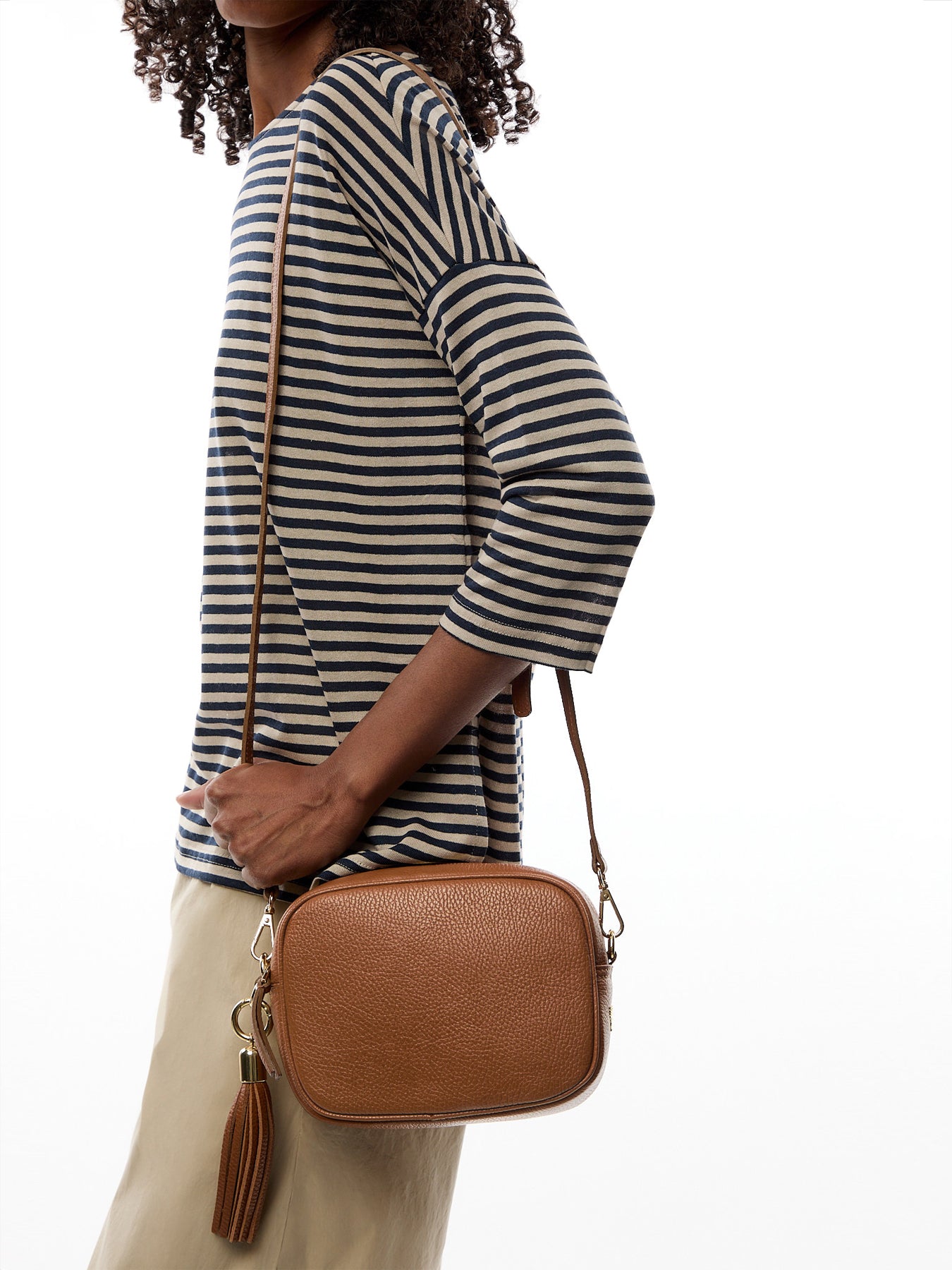 The Tassel Tan Leather Crossbody Bag