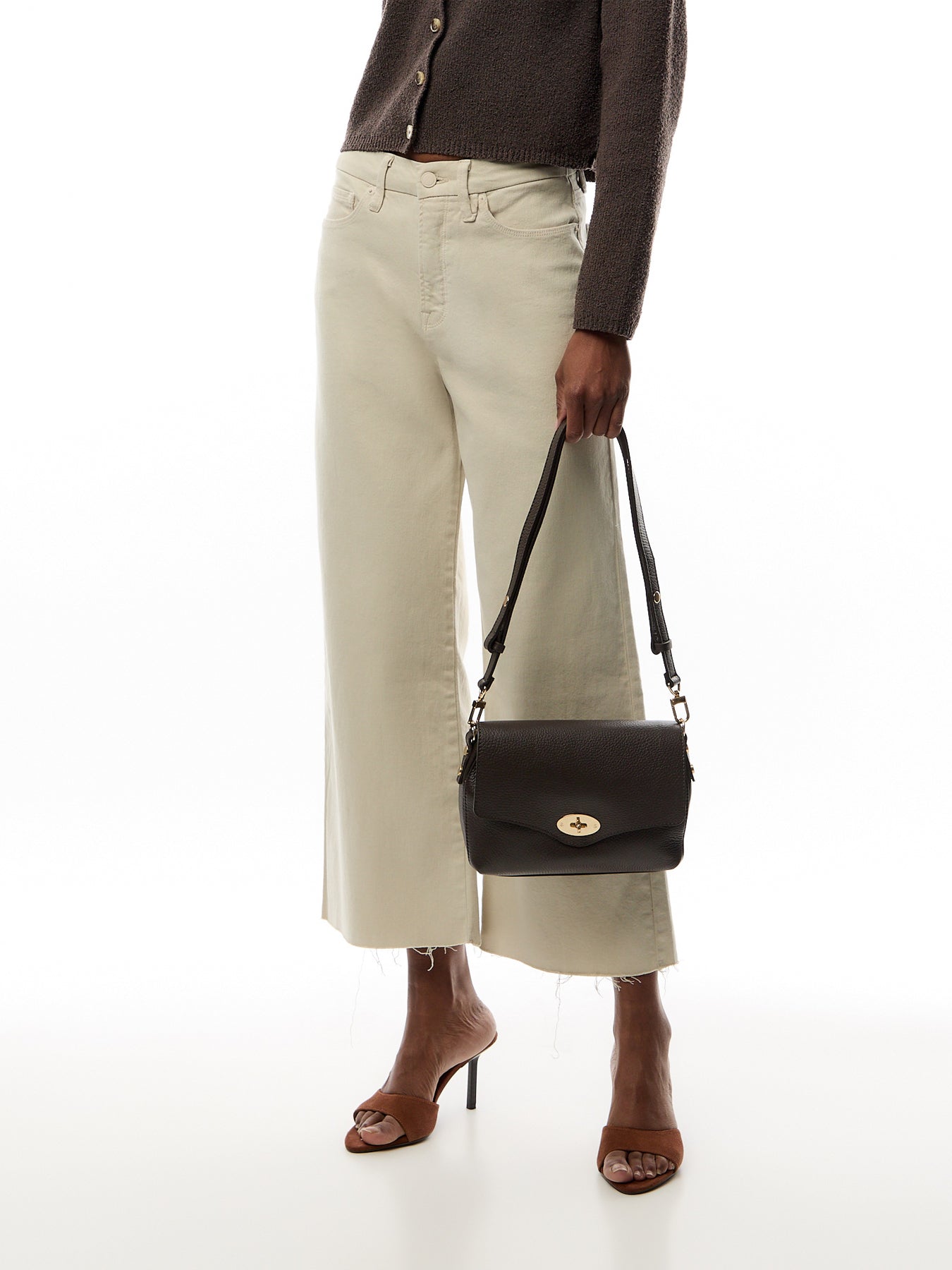 The Maddie Midi Chocolate Leather Bag
