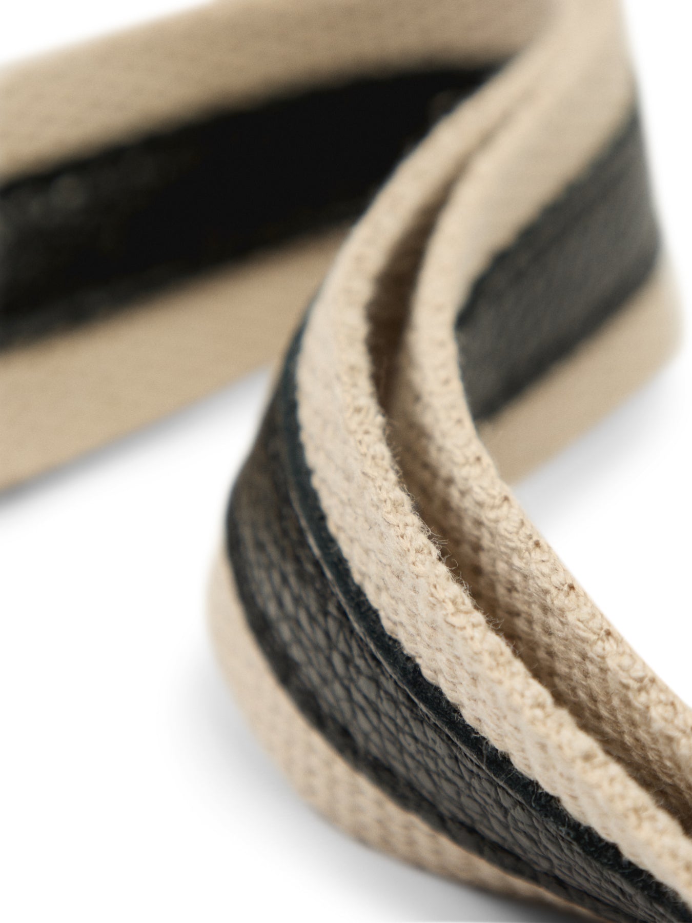 Black Leather and Canvas Strap