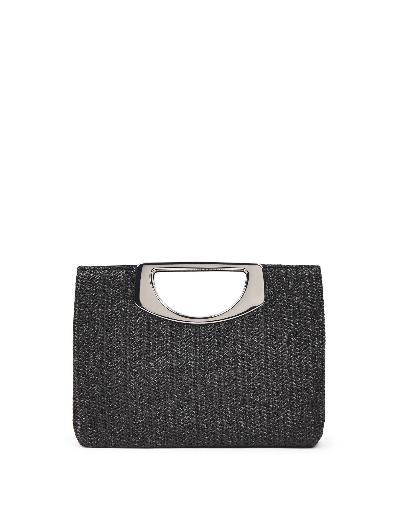 Square handle Raffia Clutch