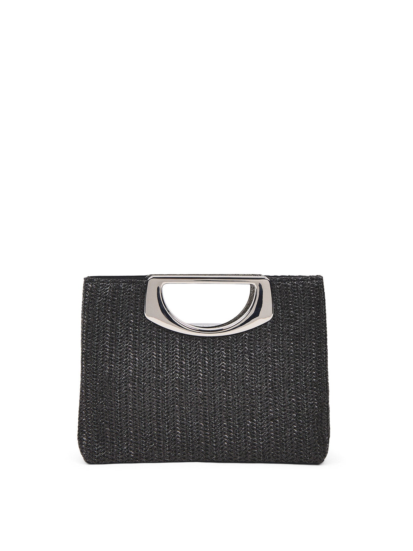 Square handle Raffia Clutch