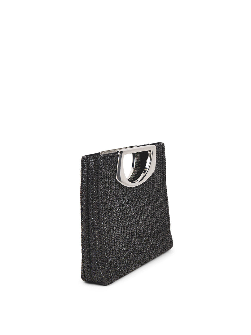 Square handle Raffia Clutch