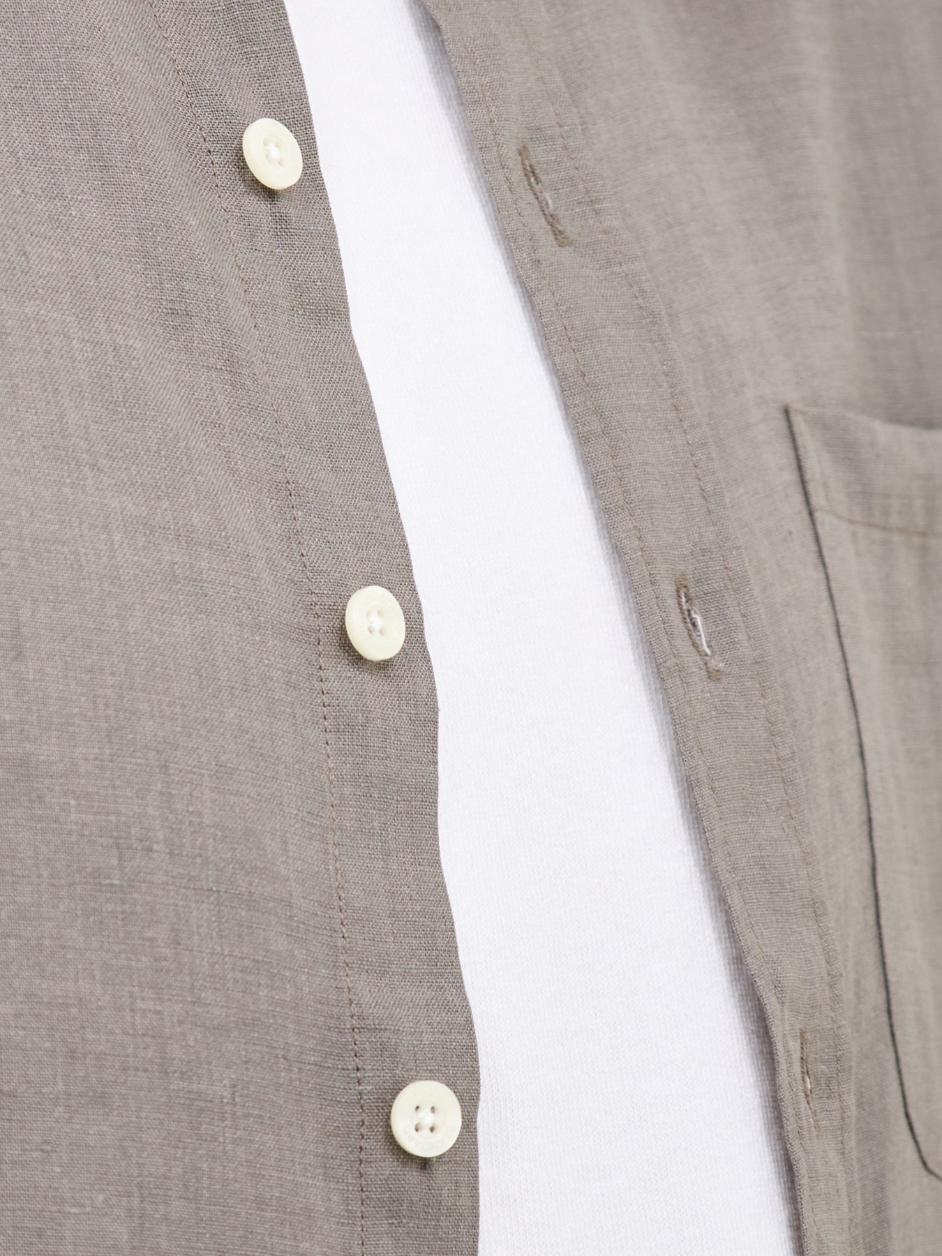 Linen Short Sleeve Shirt Olive
