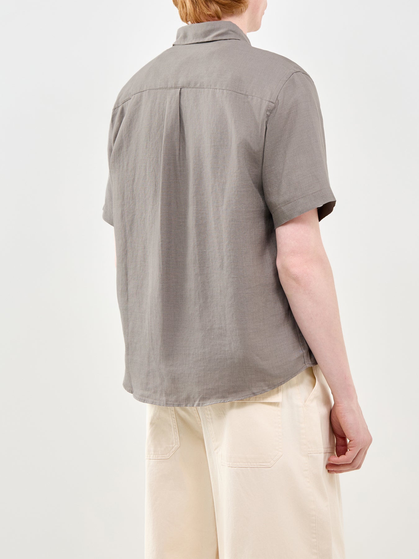 Linen Short Sleeve Shirt Olive